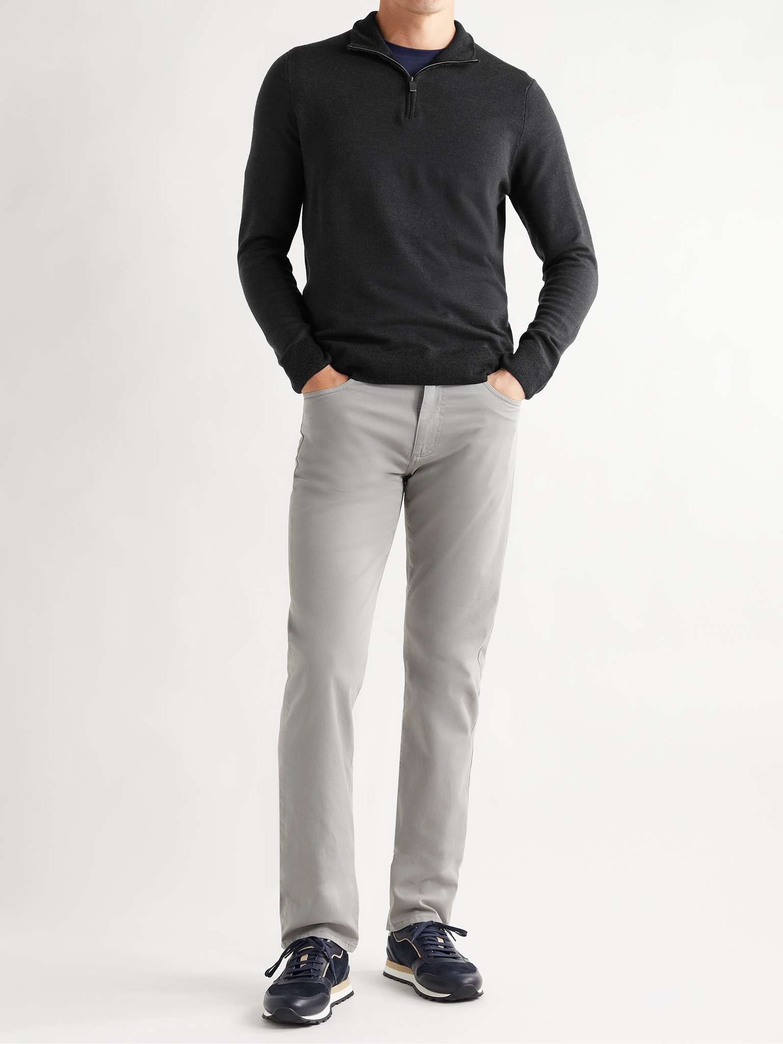 Slim-Fit Wool Half-Zip Sweater - 2