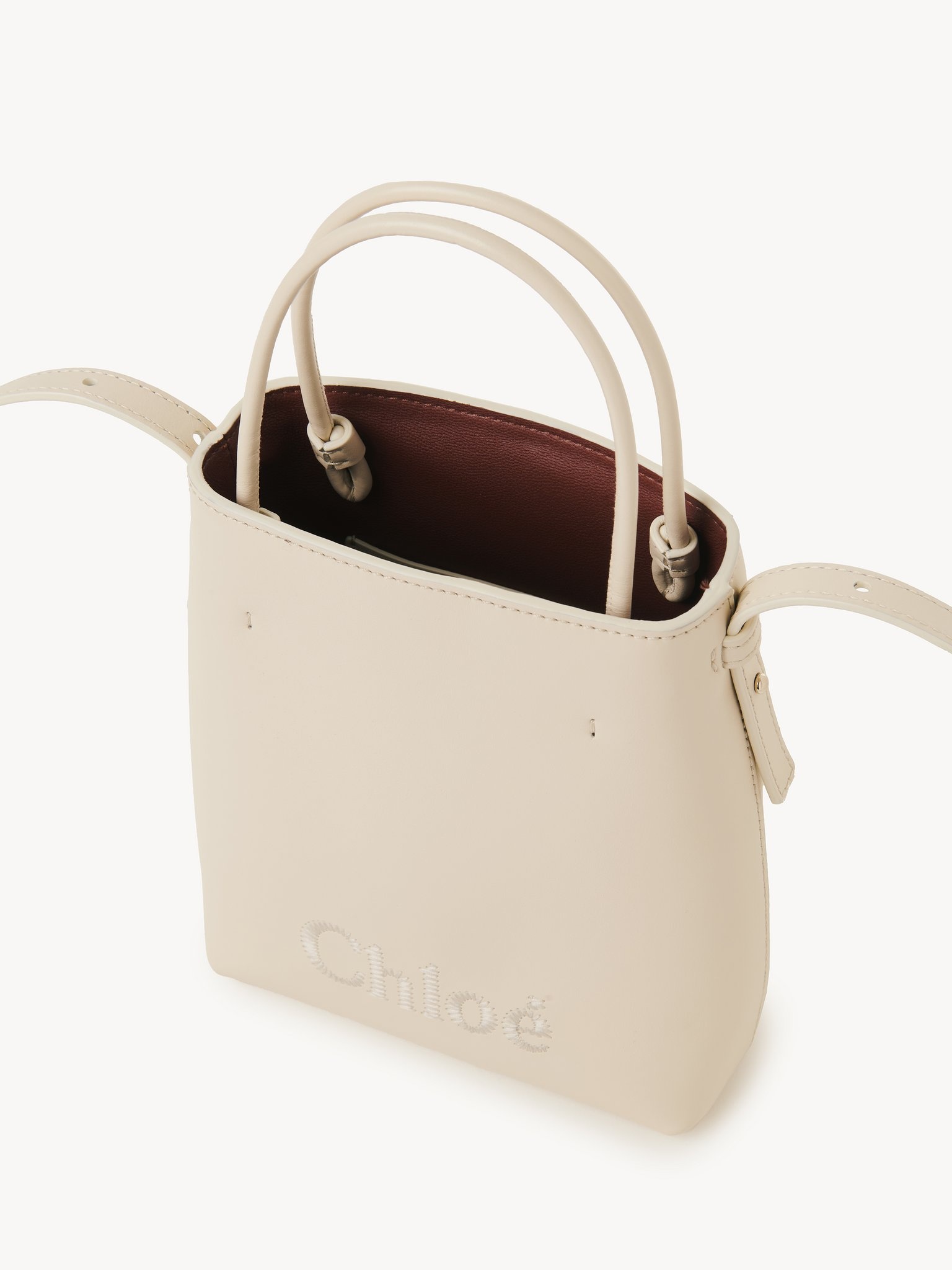 MICRO CHLOÉ SENSE TOTE BAG IN LEATHER - 3