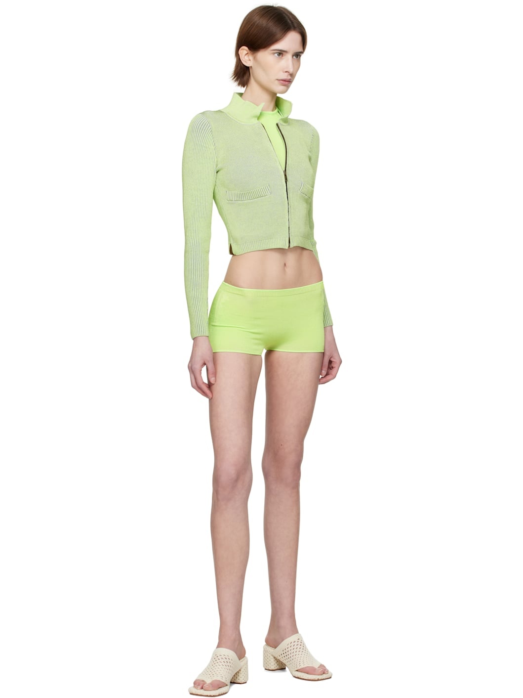 Green Tracksuit Zip-Up Sweater - 4