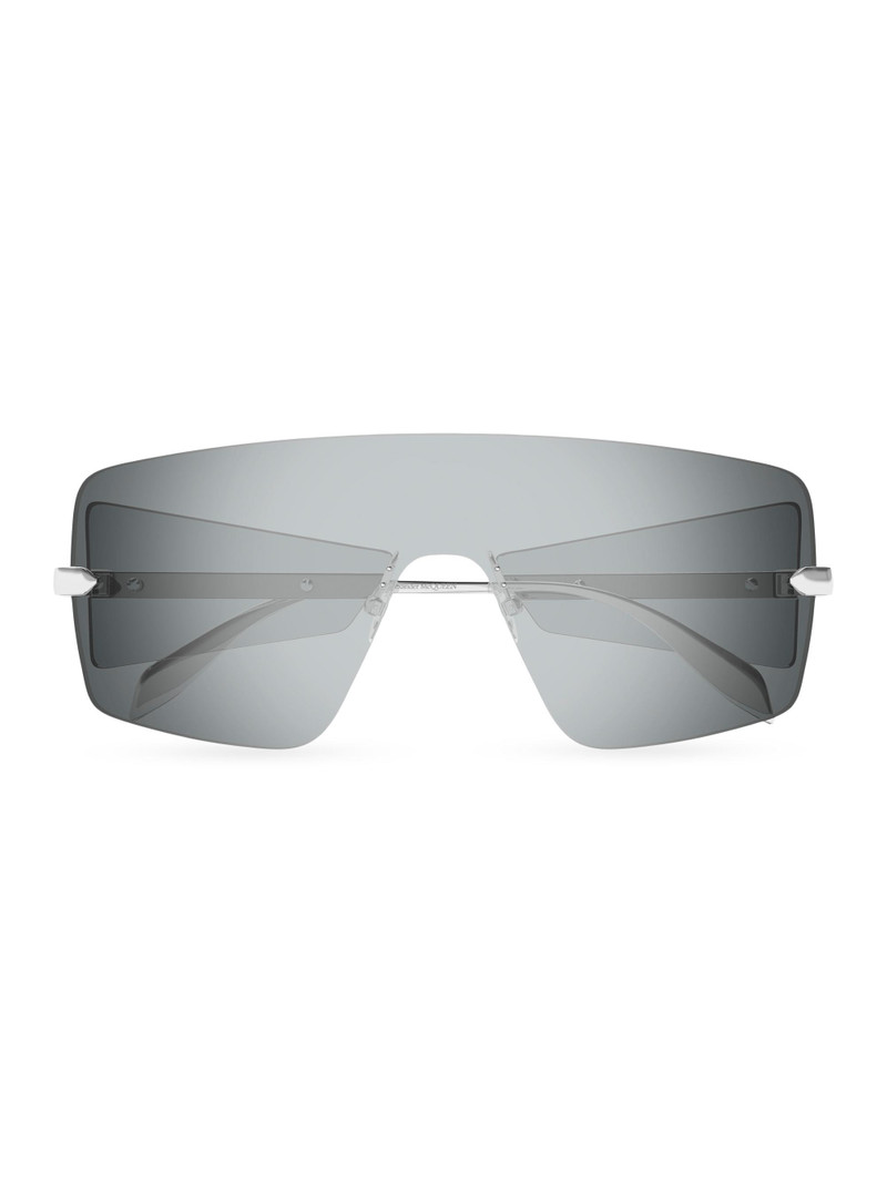 Women's Flat Mask 99MM Sunglasses - Silver Grey 1