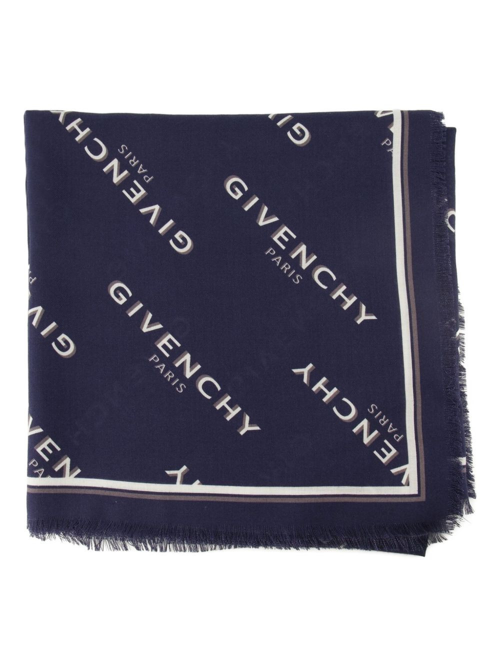 monogram fringed scarf - 2