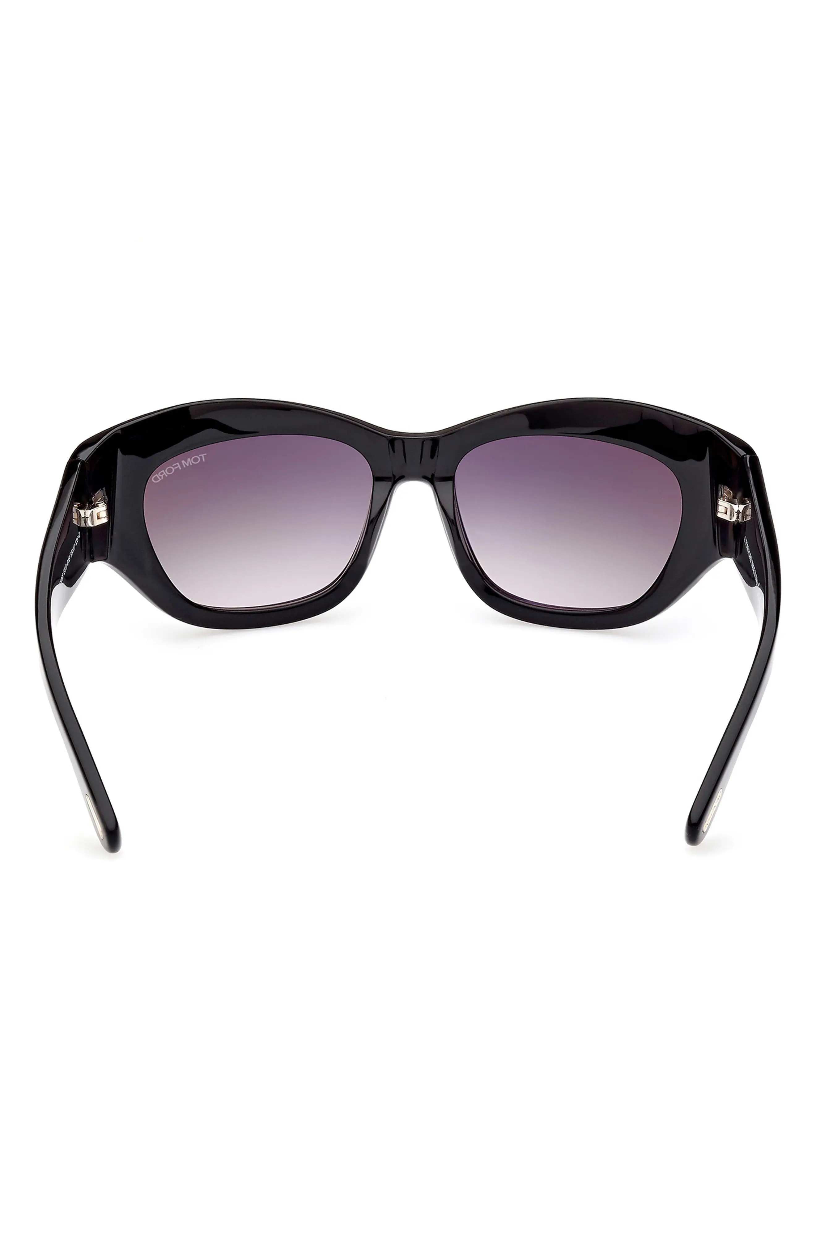 Brianna 55mm Gradient Cat Eye Sunglasses in Shiny Black /Smoke Pink - 3