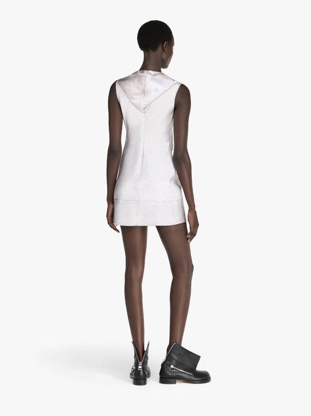 GREY MELANGE MINI SHIFT DRESS - 3