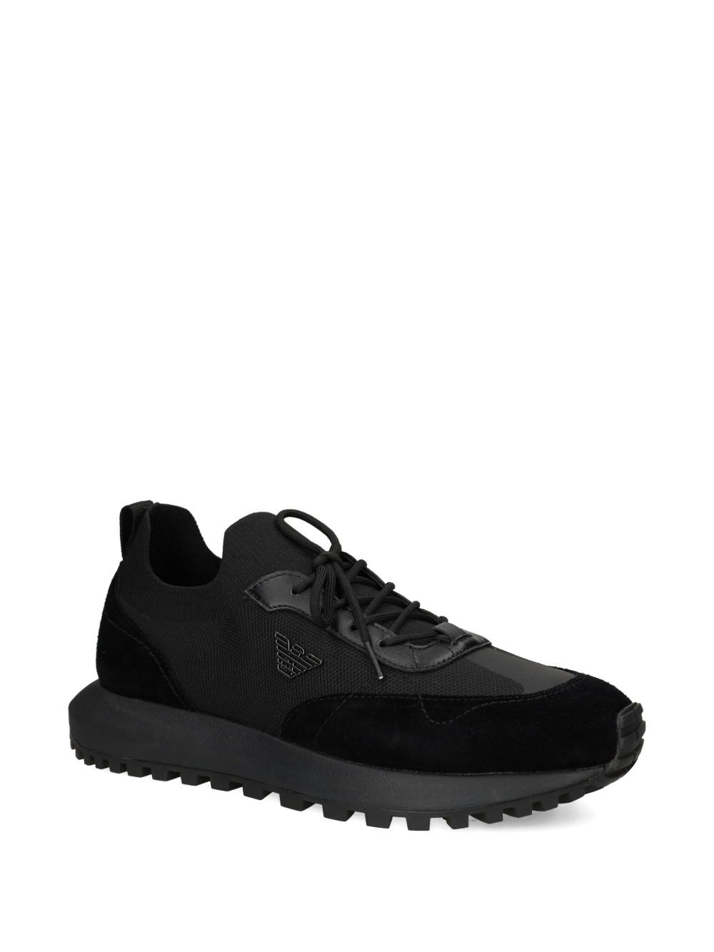logo-detail knit sneakers - 2