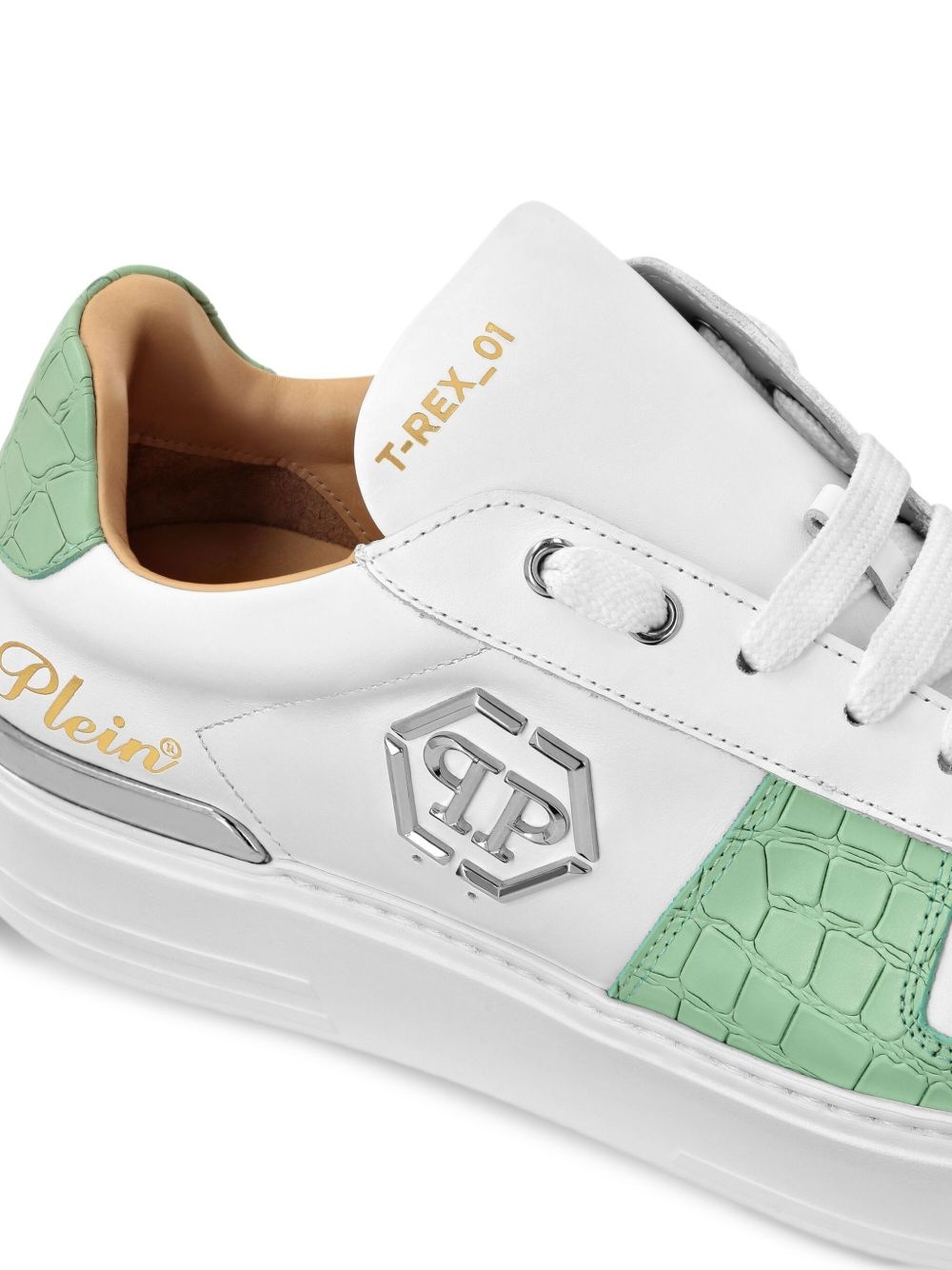 logo-plaque sneakers - 4