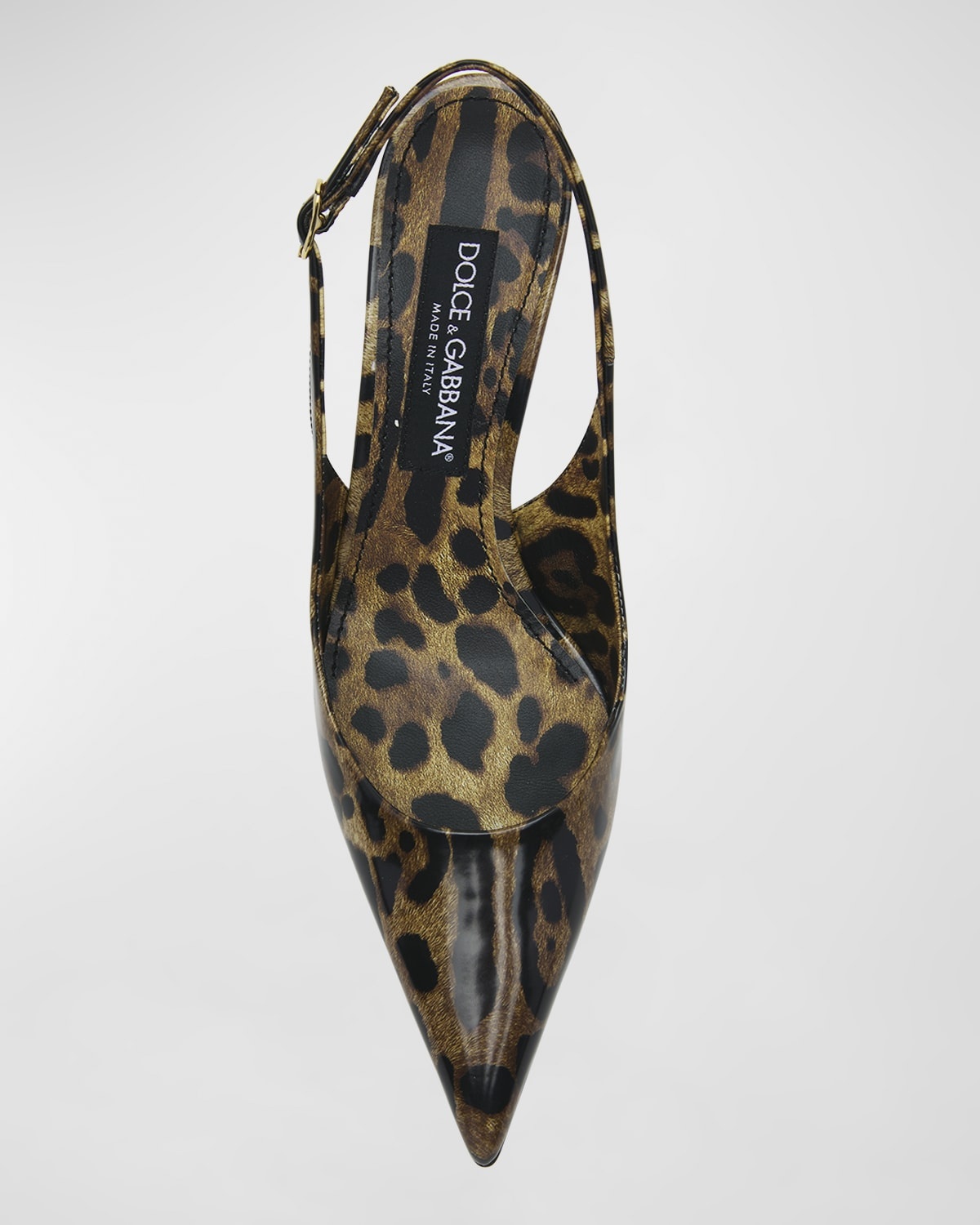 Animal-Print Patent Slingback Pumps - 5