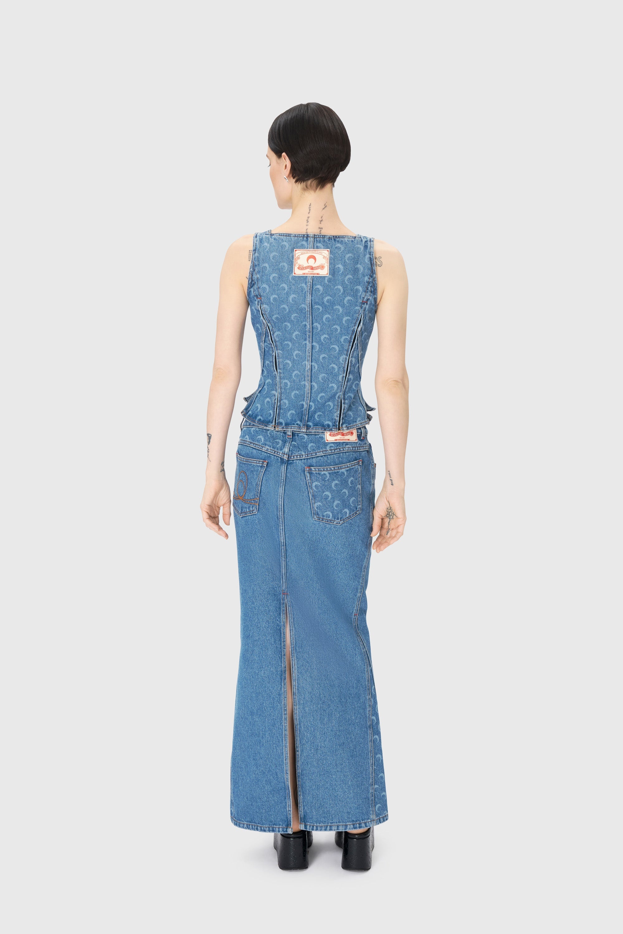 Moon Laser Denim Bustier Top - 5
