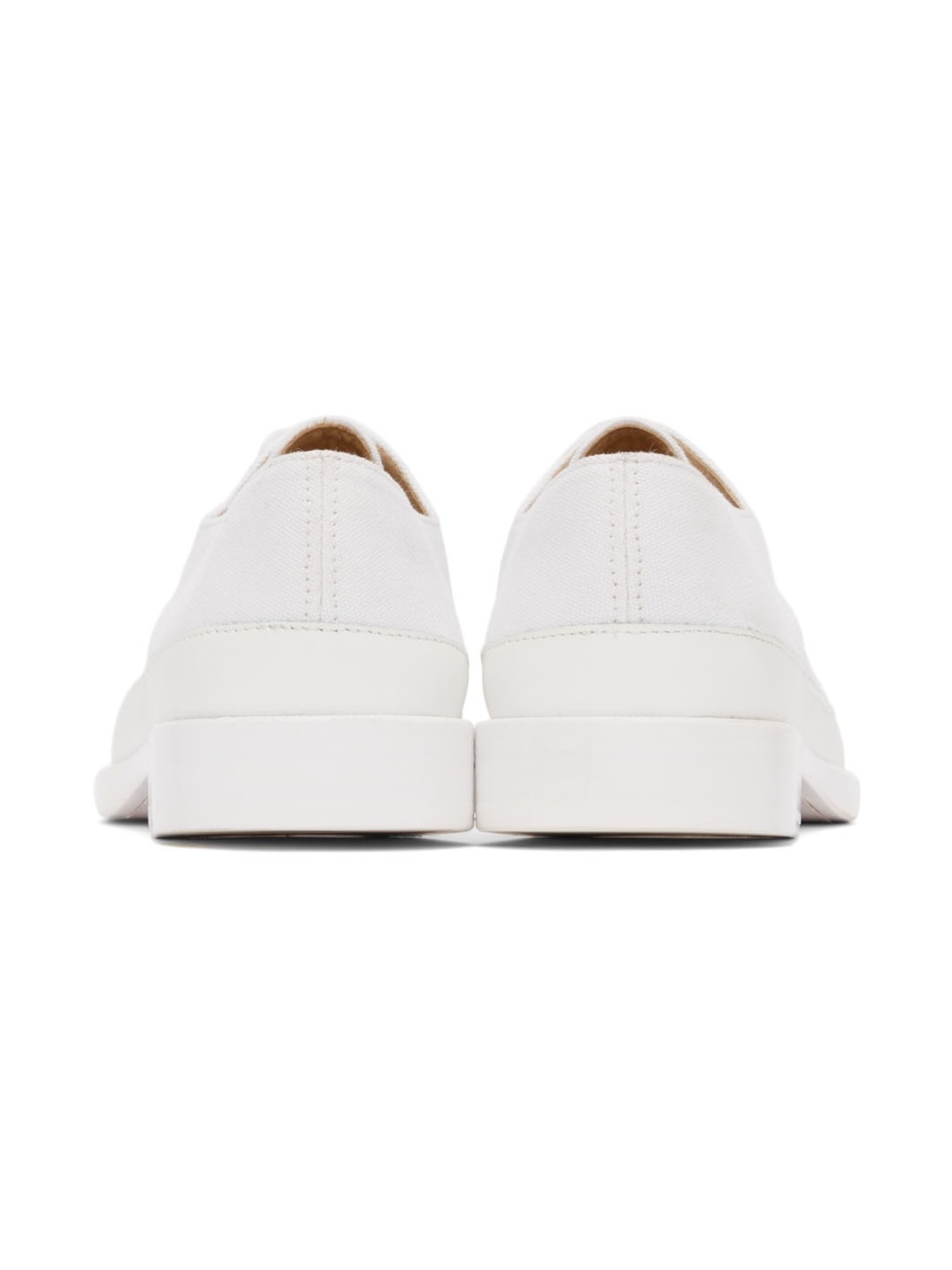 White Canvas Derbys - 4