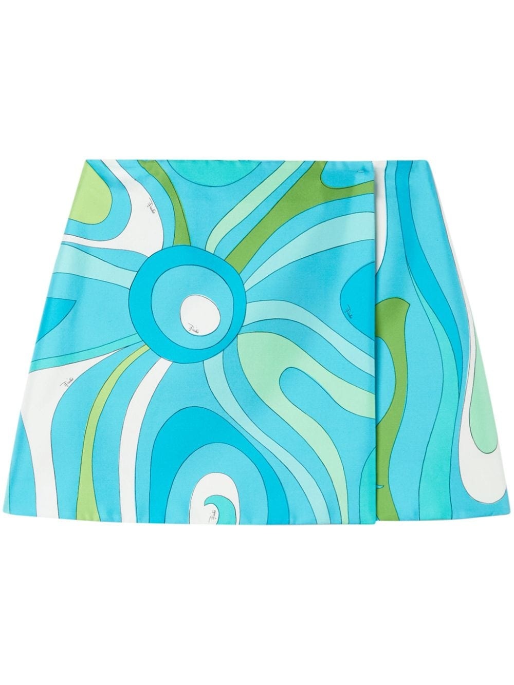 Marmo-print silk wrap miniskirt - 1