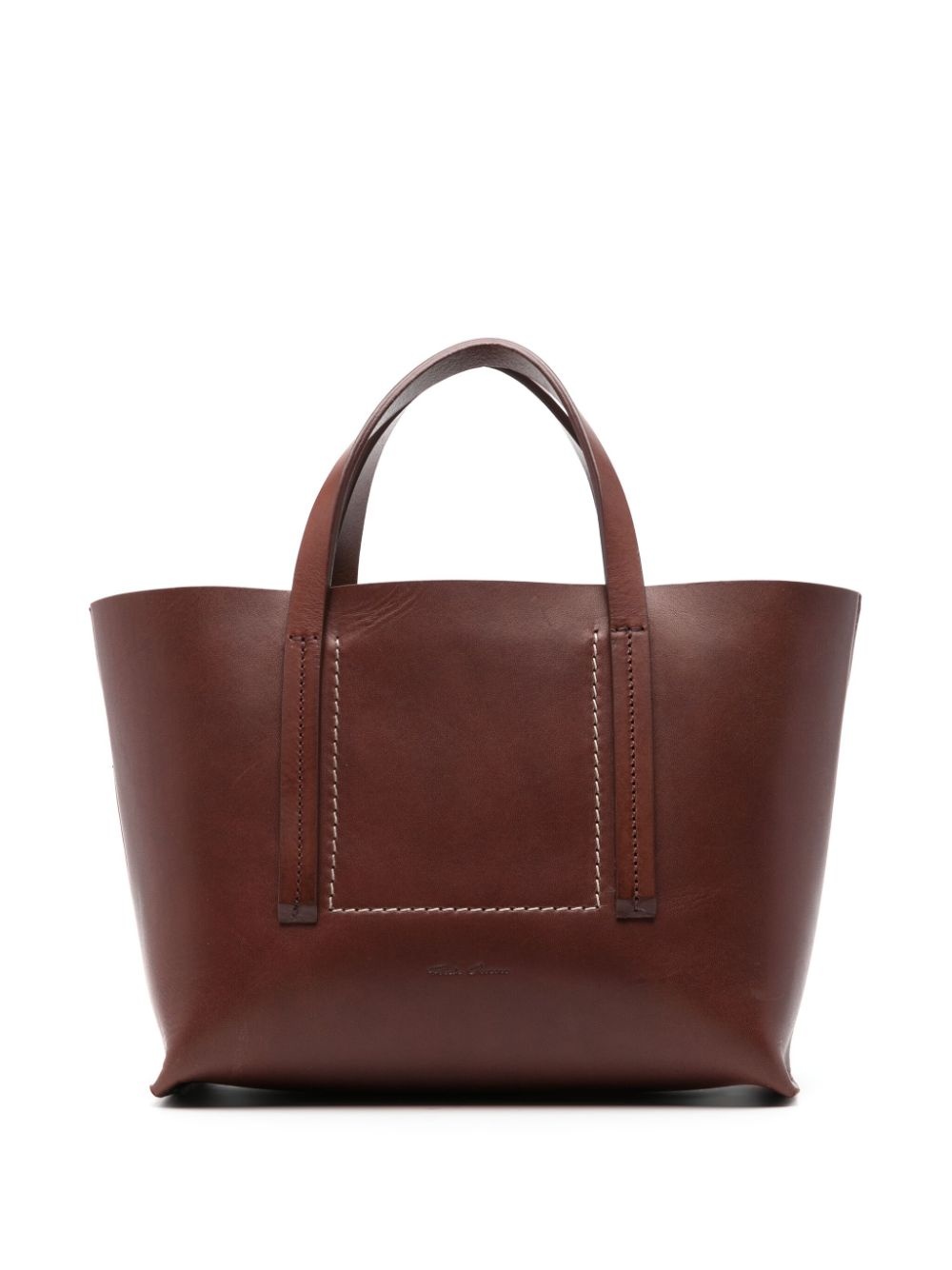 mini shopper leather tote bag - 1