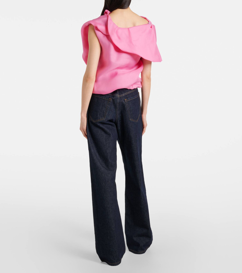 Draped silk satin top 3