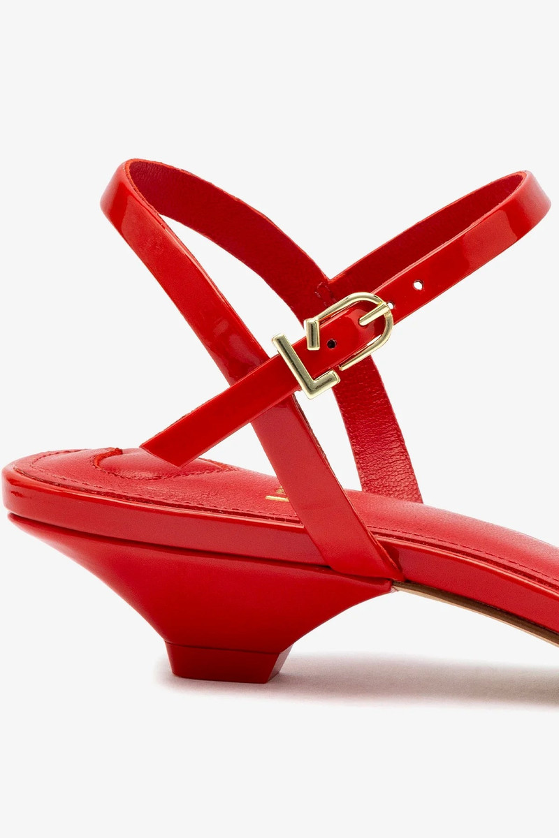 Charlotte Sandal In Scarlet Patent Leather 4