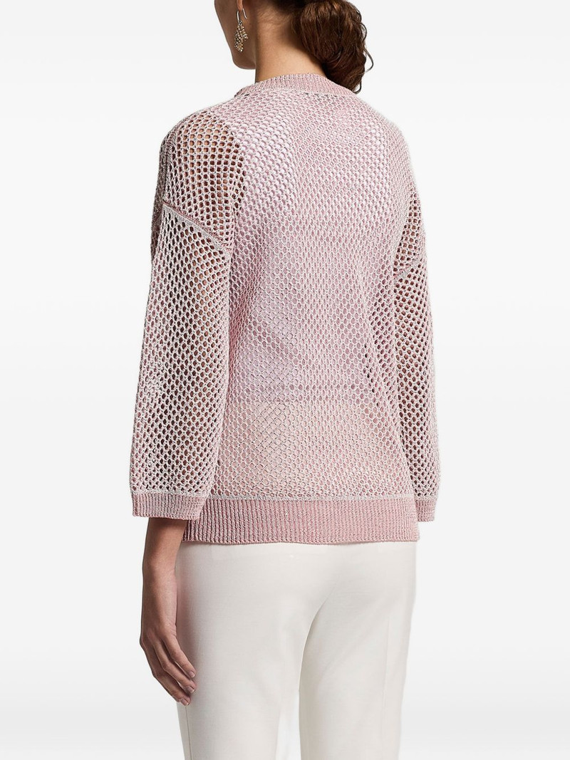 sequinned open-knit crew-neck sweater 3