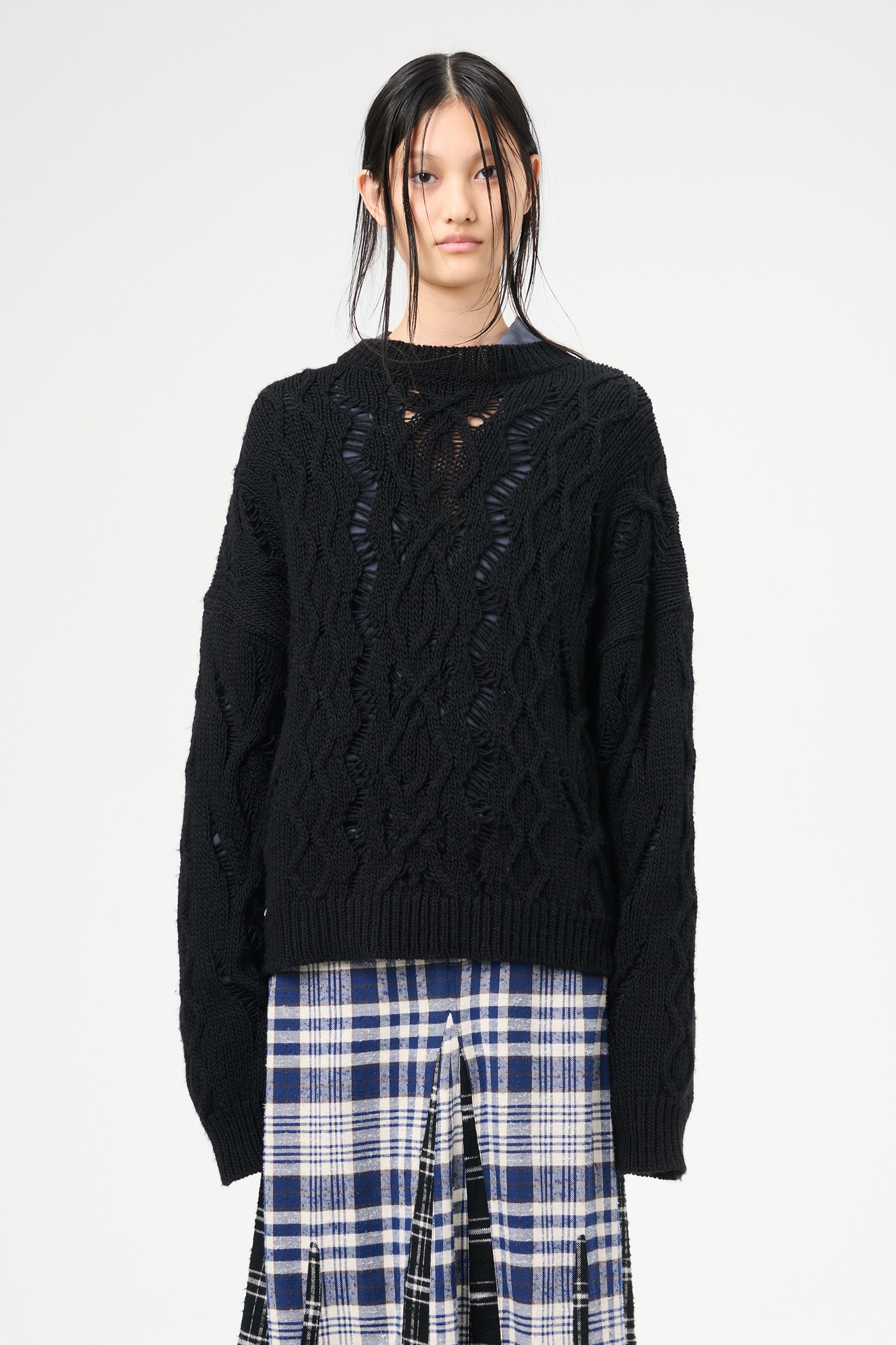 Cable Sonar Roundneck Black Fisherman Wool - 3