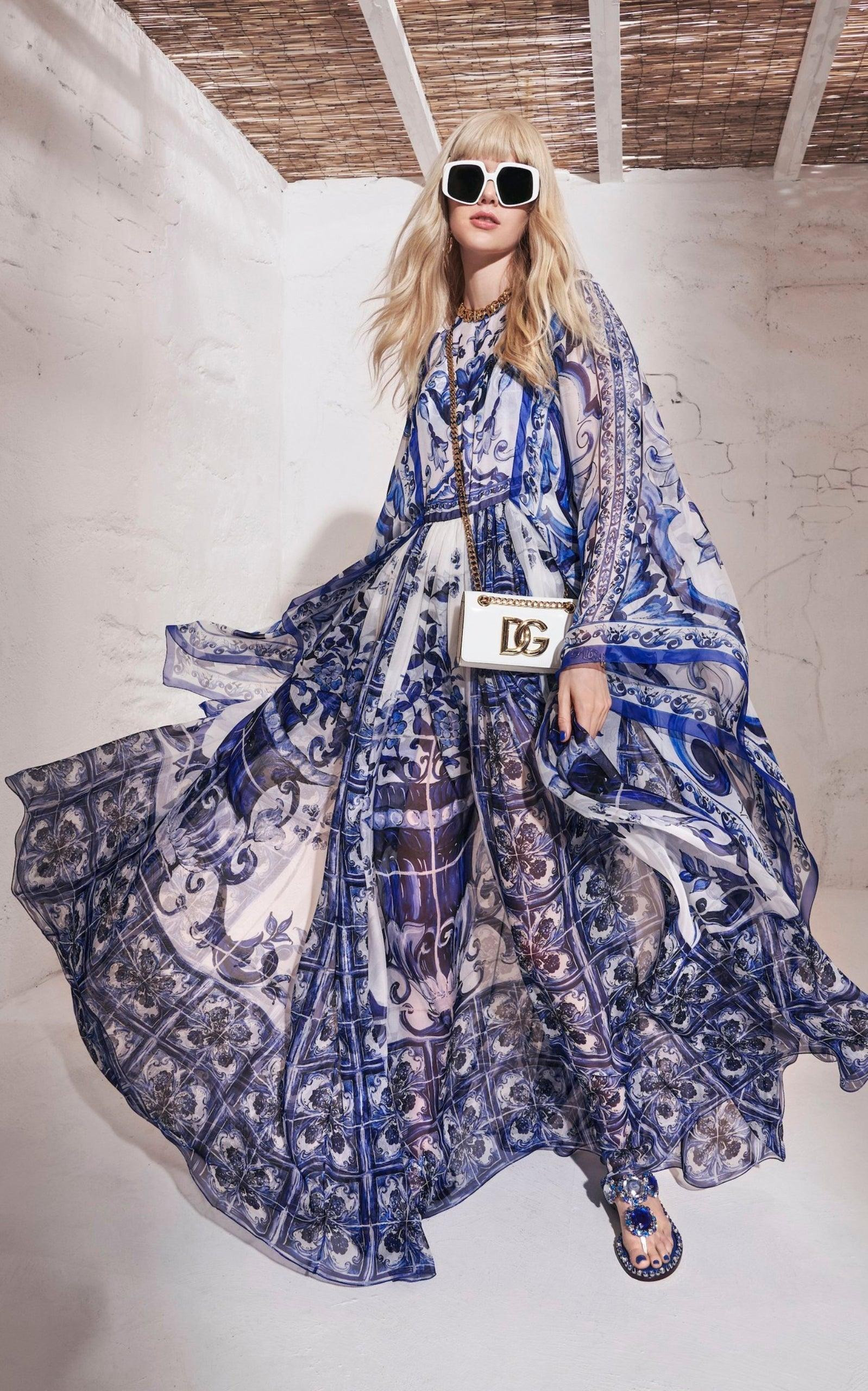 Blu Mediterraneo Painterly Chiffon Kimono Dress - 6