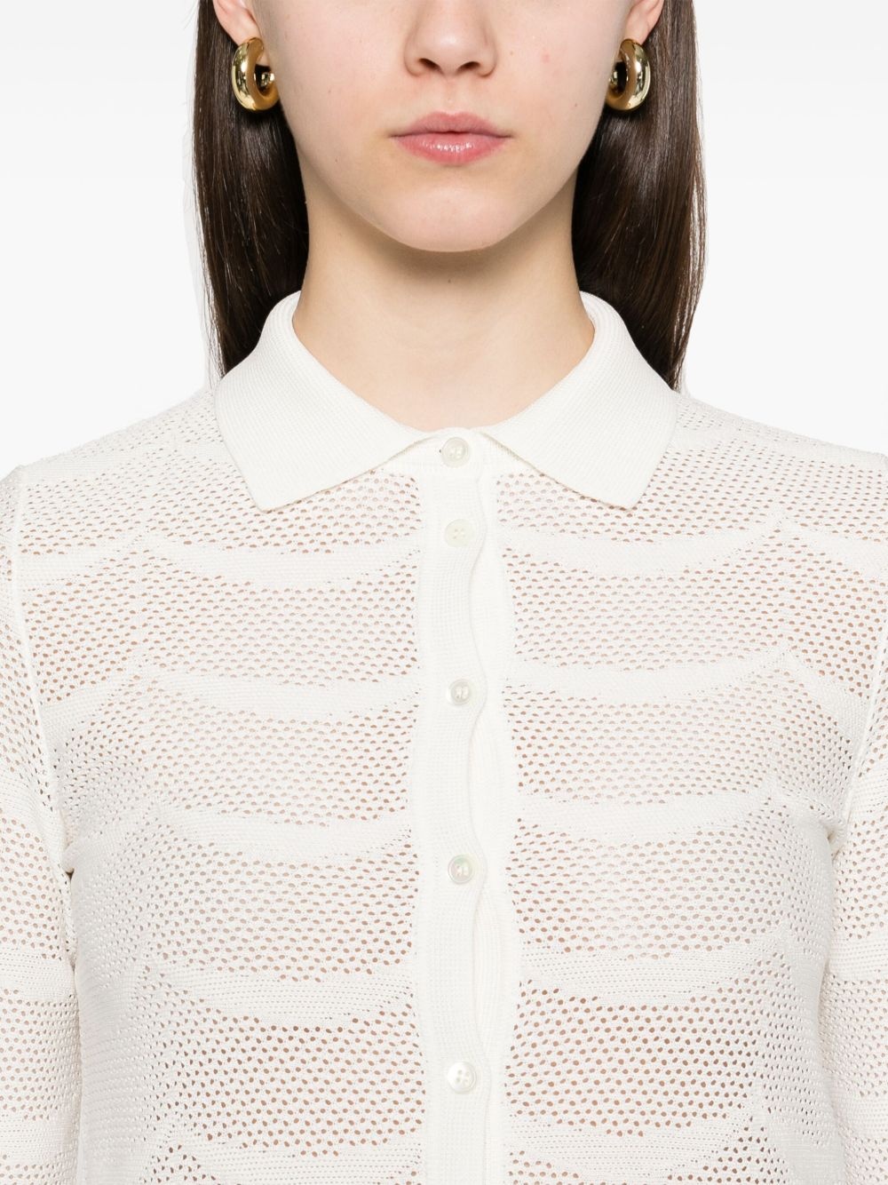open-knit shirt - 5
