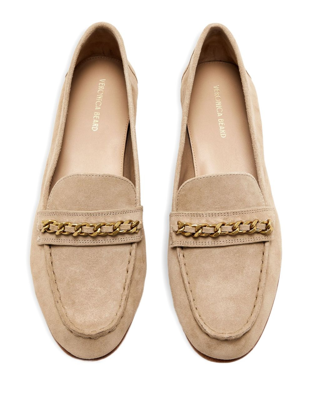 chain-embellished suede loafers - 2