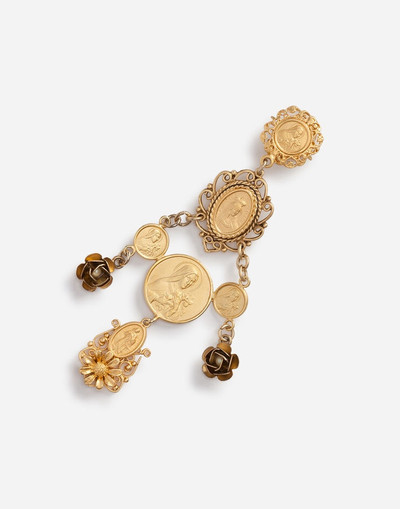 Dolce & Gabbana Pendant earrings with votive decorations and small roses outlook