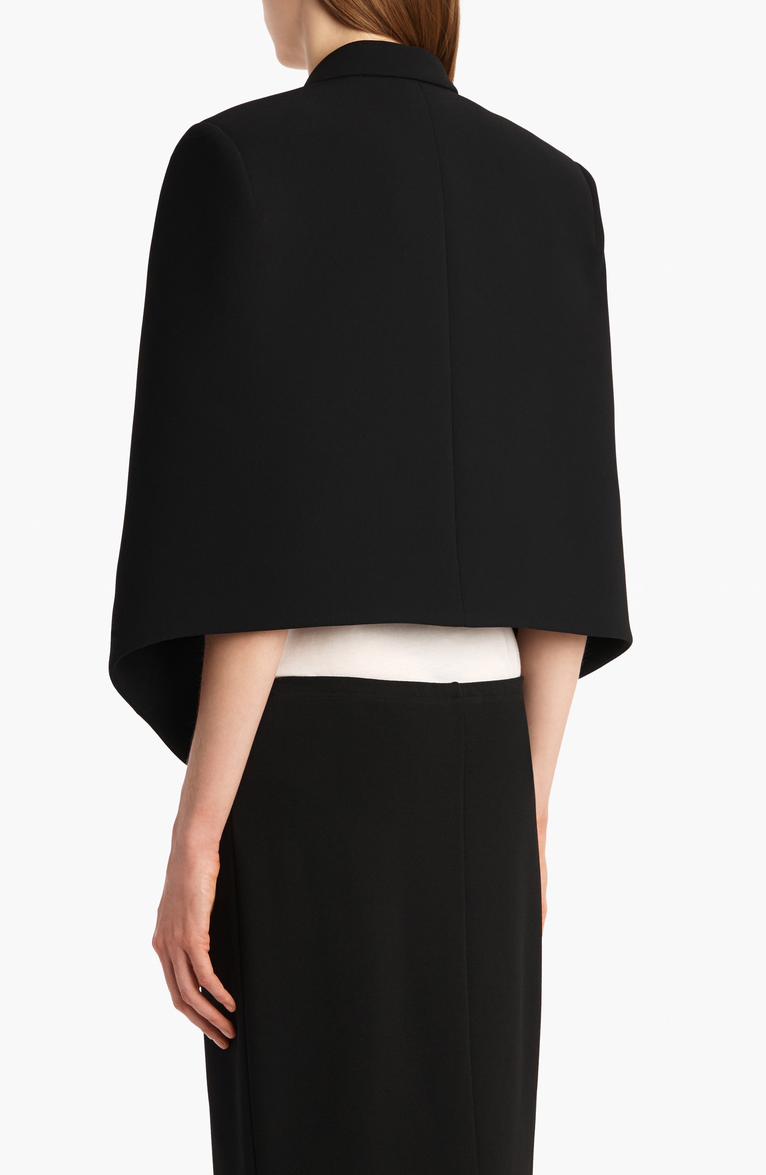 Khaite Severo Double Face Crepe Cape in Black at Nordstrom - 2