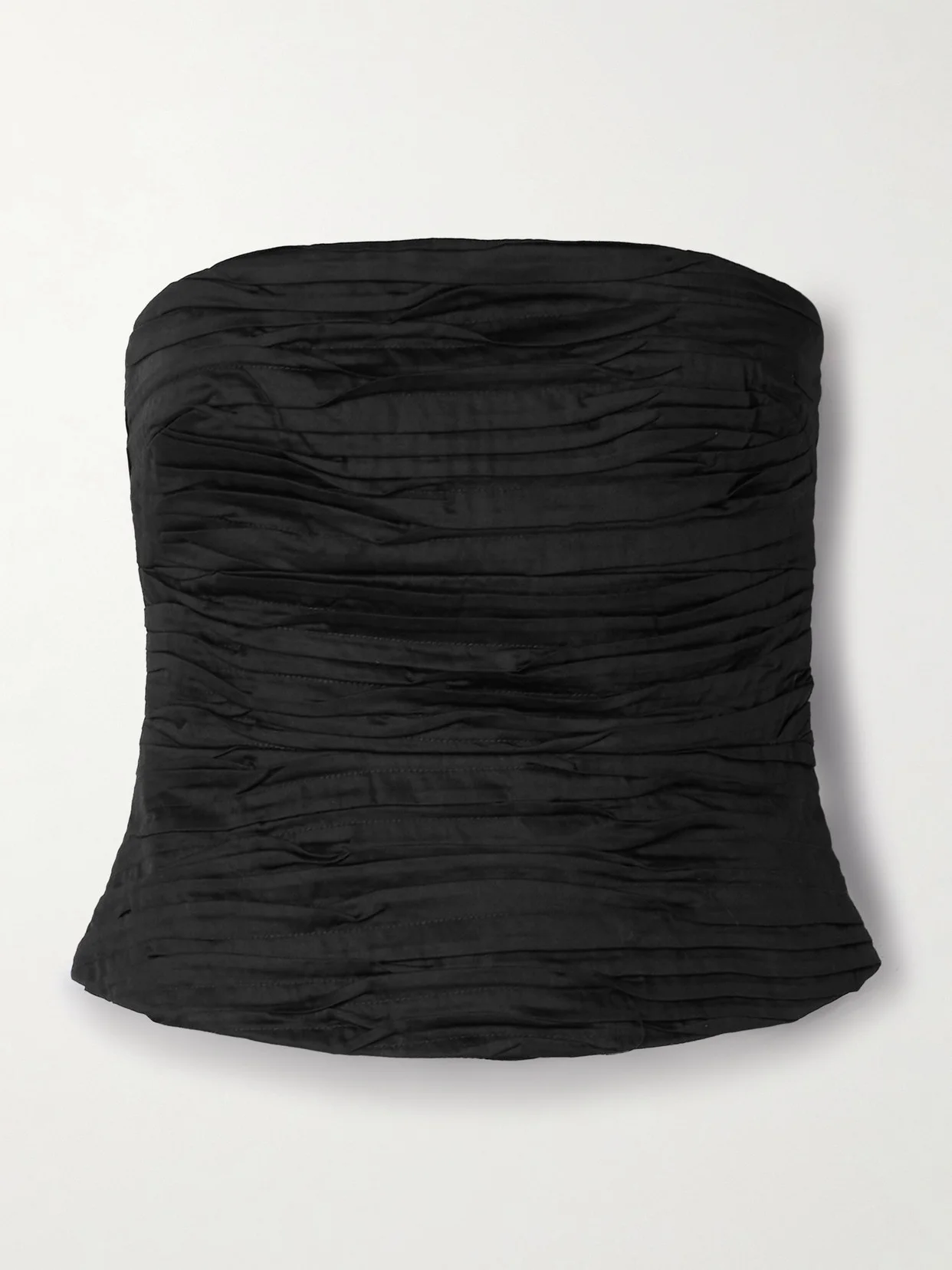 Sunbeam Strapless Pleated Cotton-poplin Top - 1