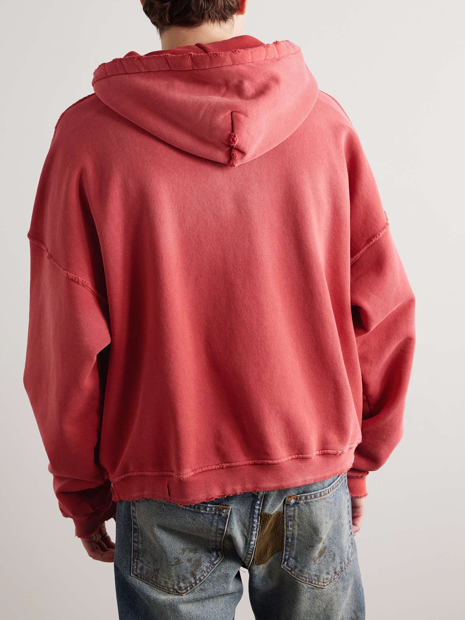 Distressed Logo-Print Cotton-Jersey Hoodie - 3