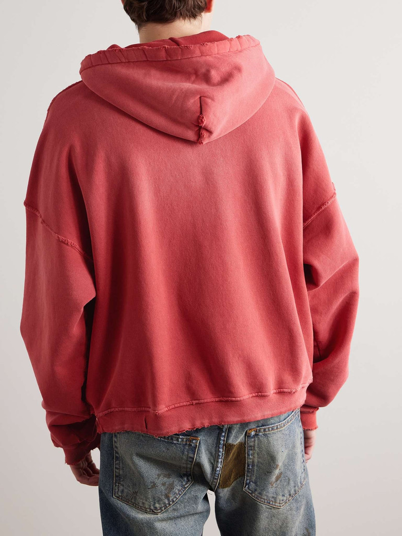 Distressed Logo-Print Cotton-Jersey Hoodie 3