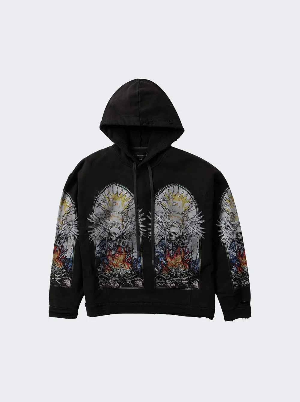 Skull Hooded Pullover Coal And Multi - 1