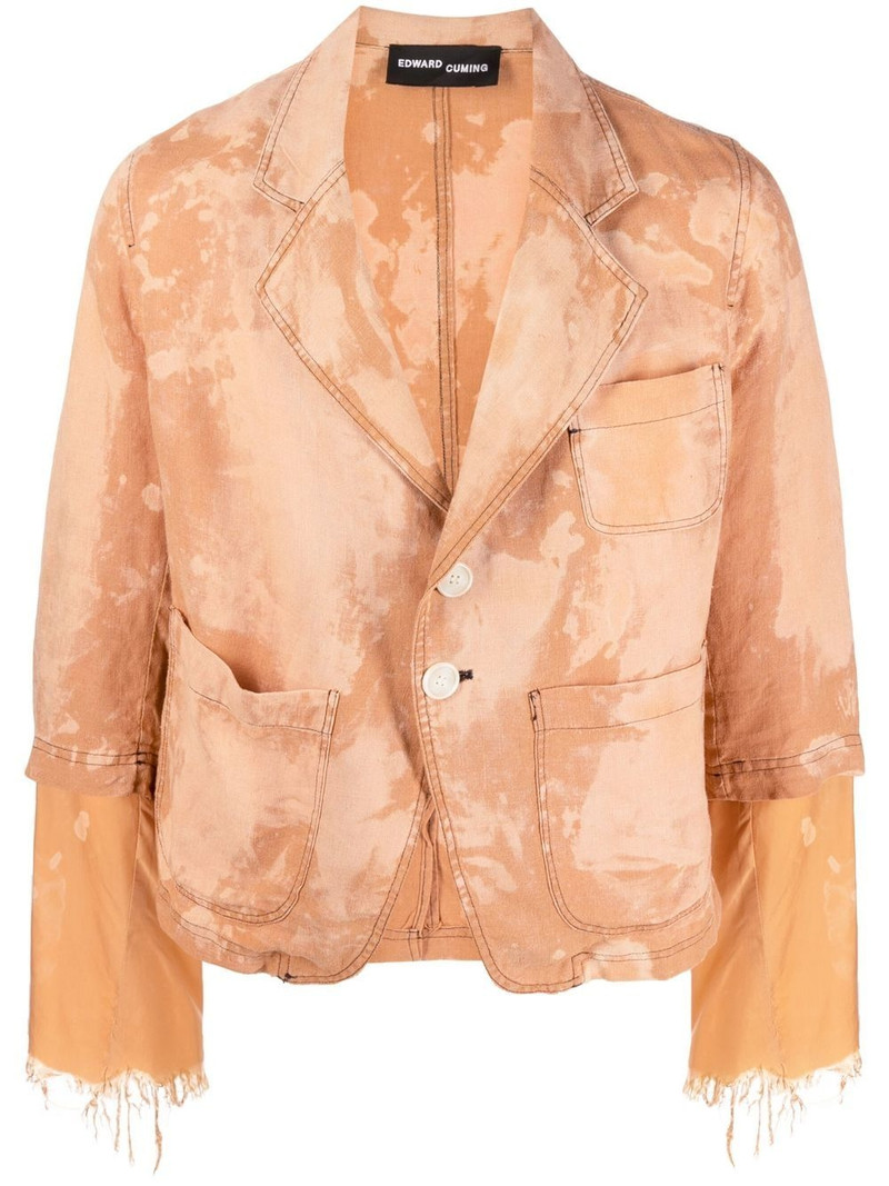 cropped sleeve bleach blazer 1