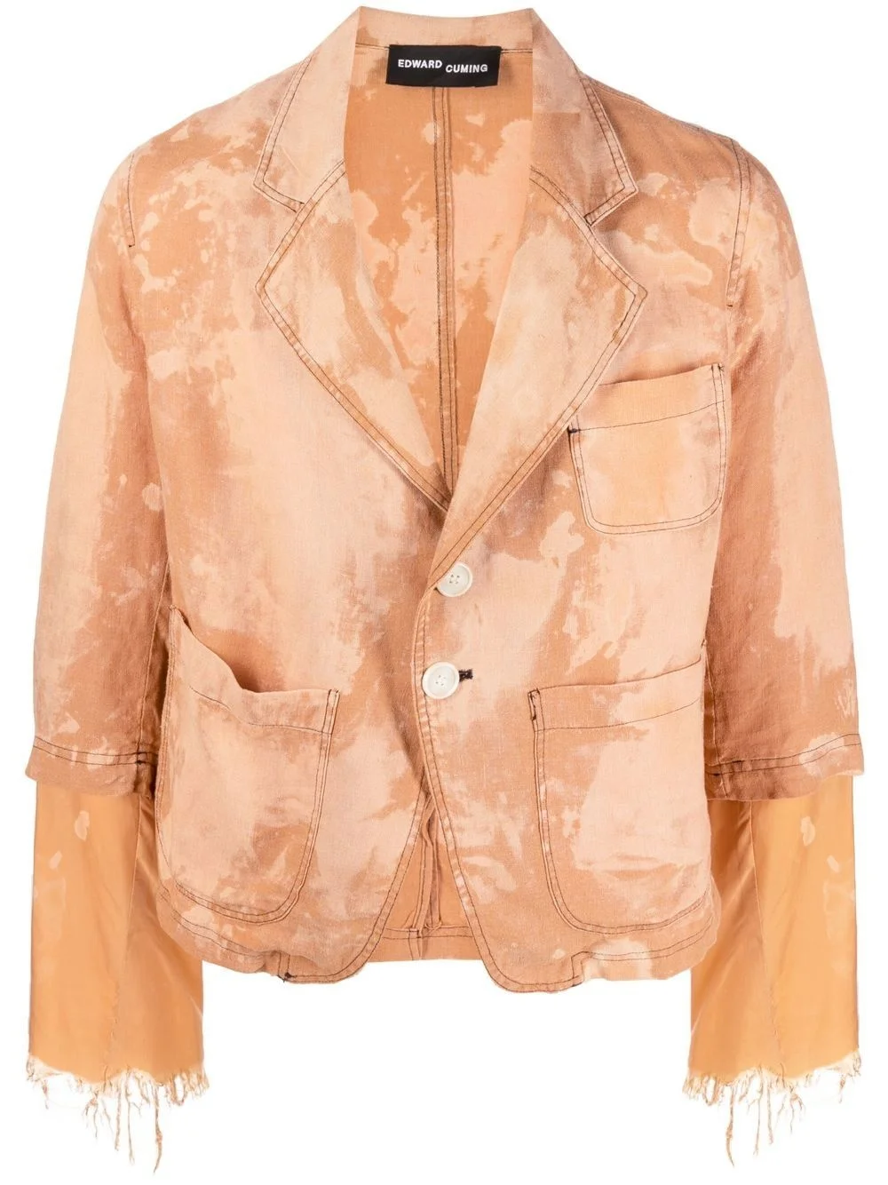cropped sleeve bleach blazer - 1