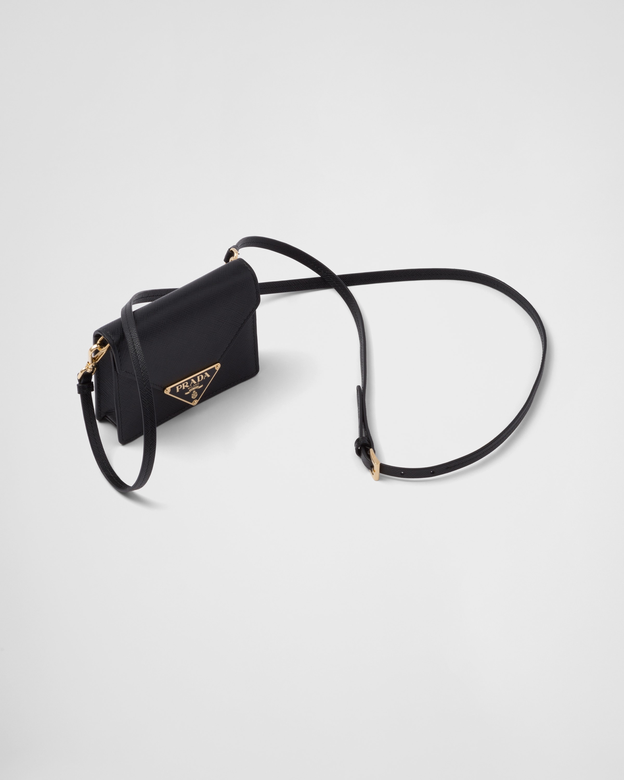 PRADA＊Woven fabric card holder with shoulder strap＊送込 Prada Cardholder with Shoulder Strap and Crystals | Saks