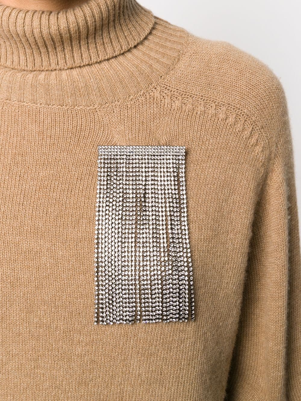 rhinestone-appliqué turtleneck jumper - 5