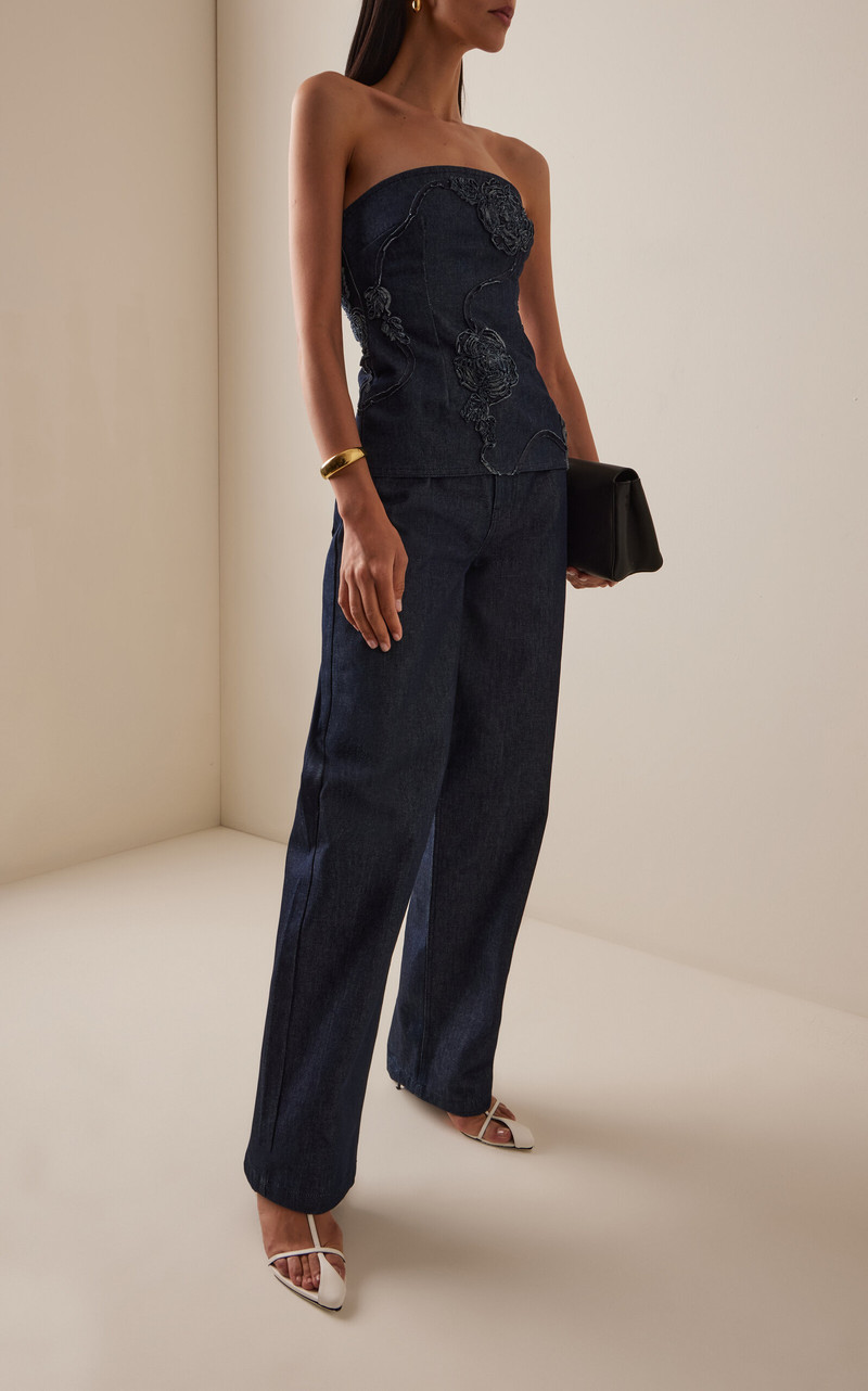 ROTATE Rigid Wide-Leg Jeans blue outlook