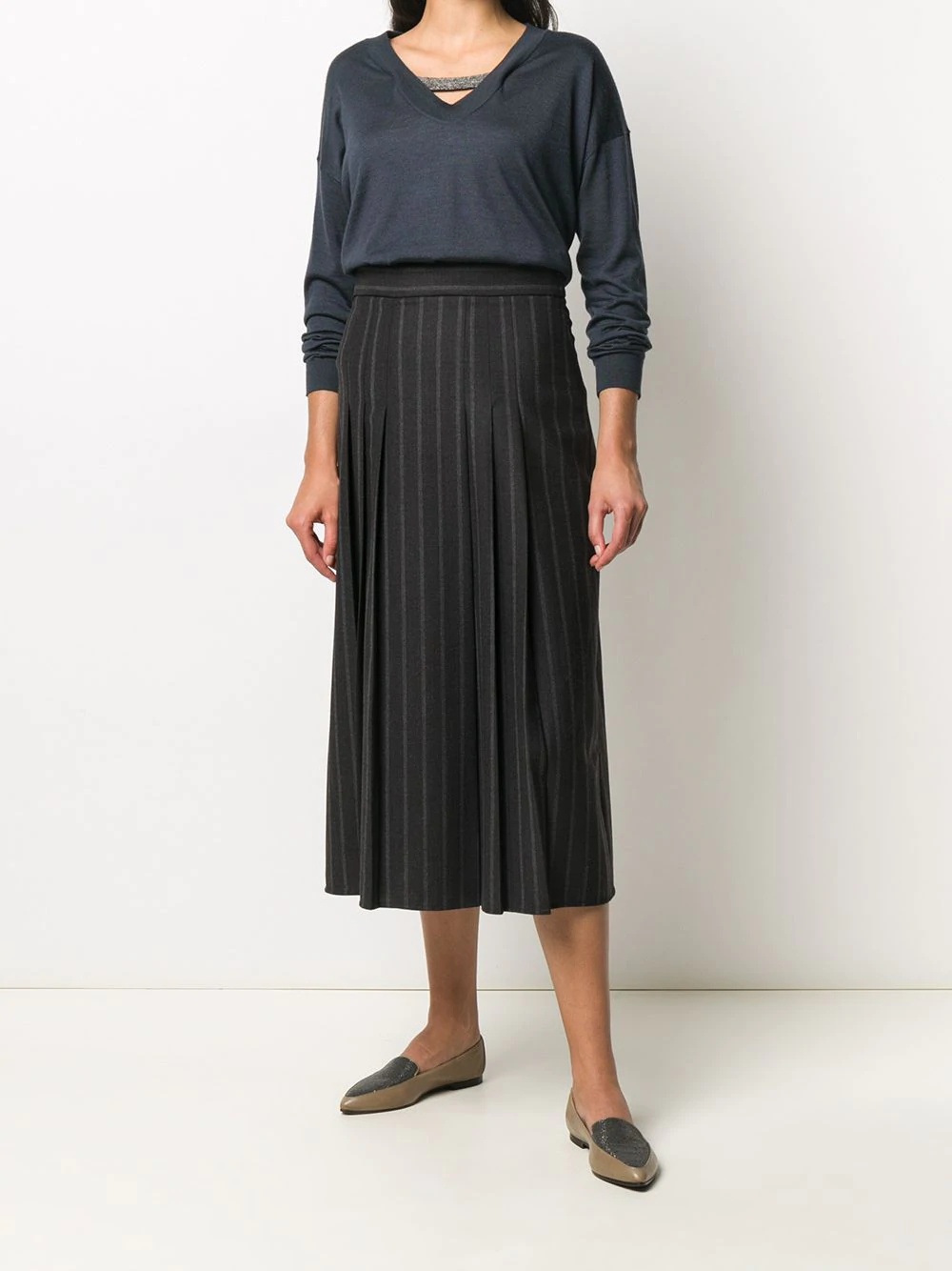 pleated high-waisted skirt - 2