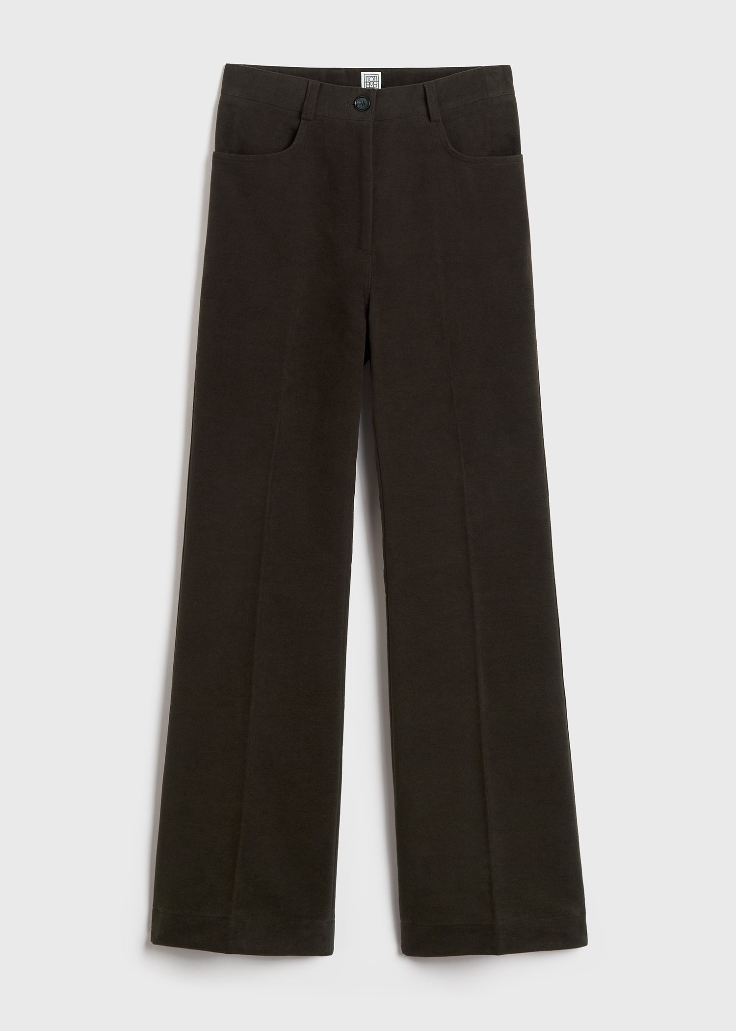 Flared moleskin trousers espresso - 1