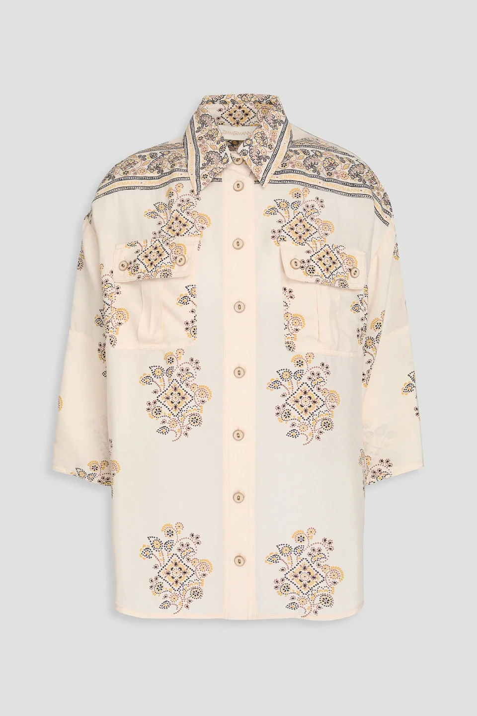 Printed crepe de chine shirt - 1