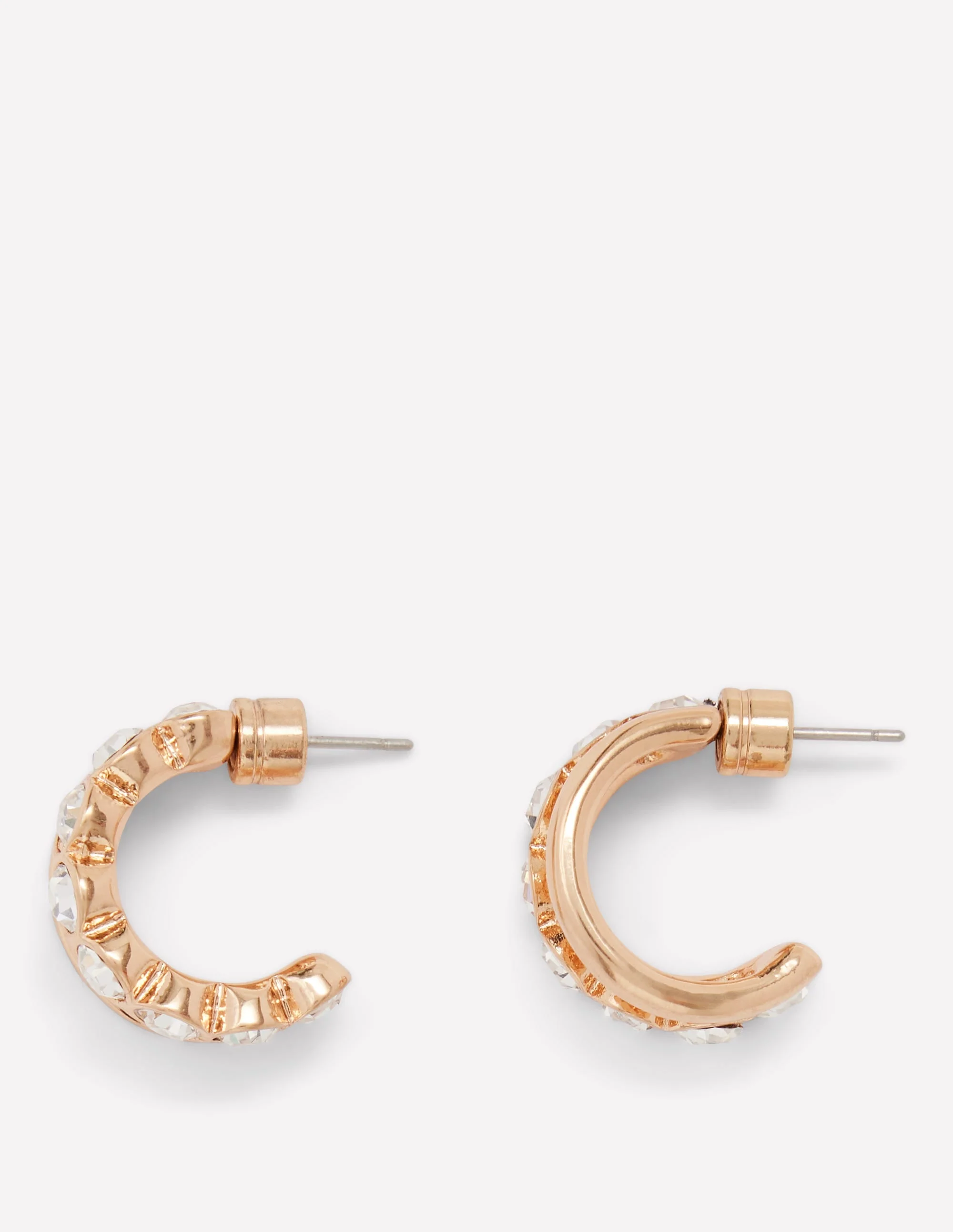 Small Jewel Hoops-Clear - 1