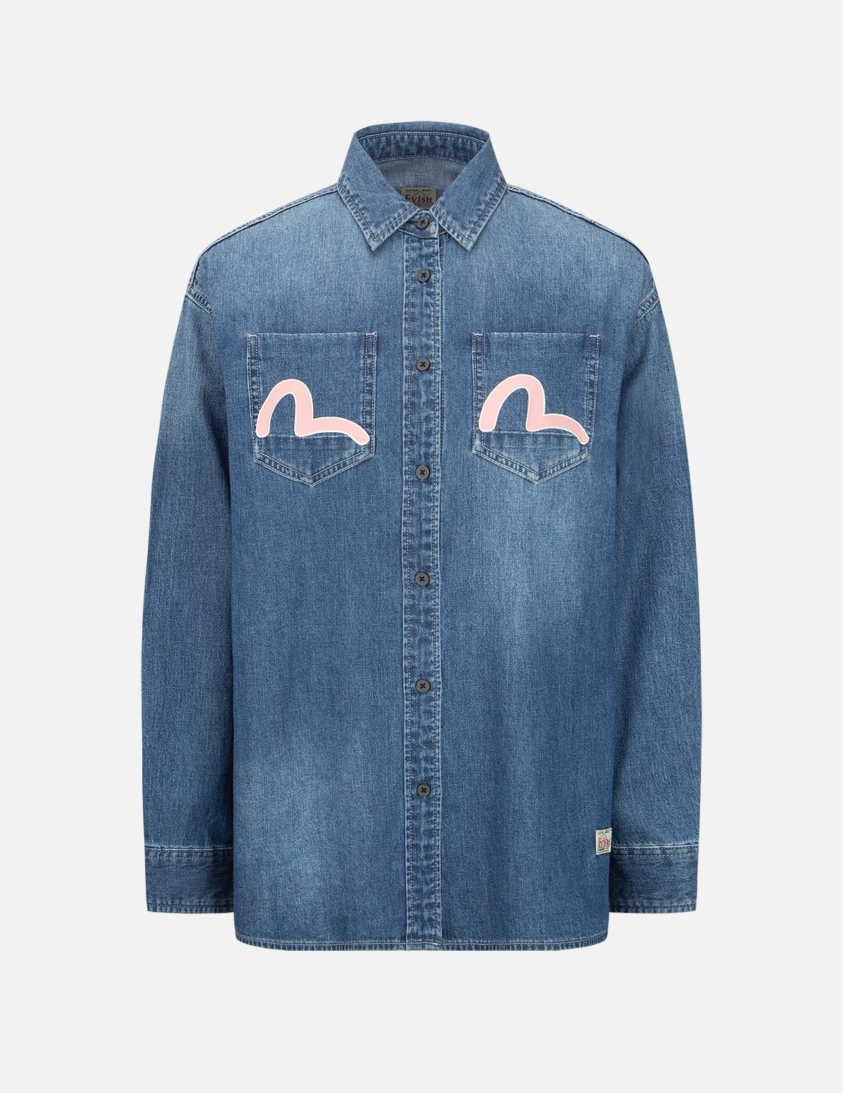 Daruma Print Denim Shirt - 2