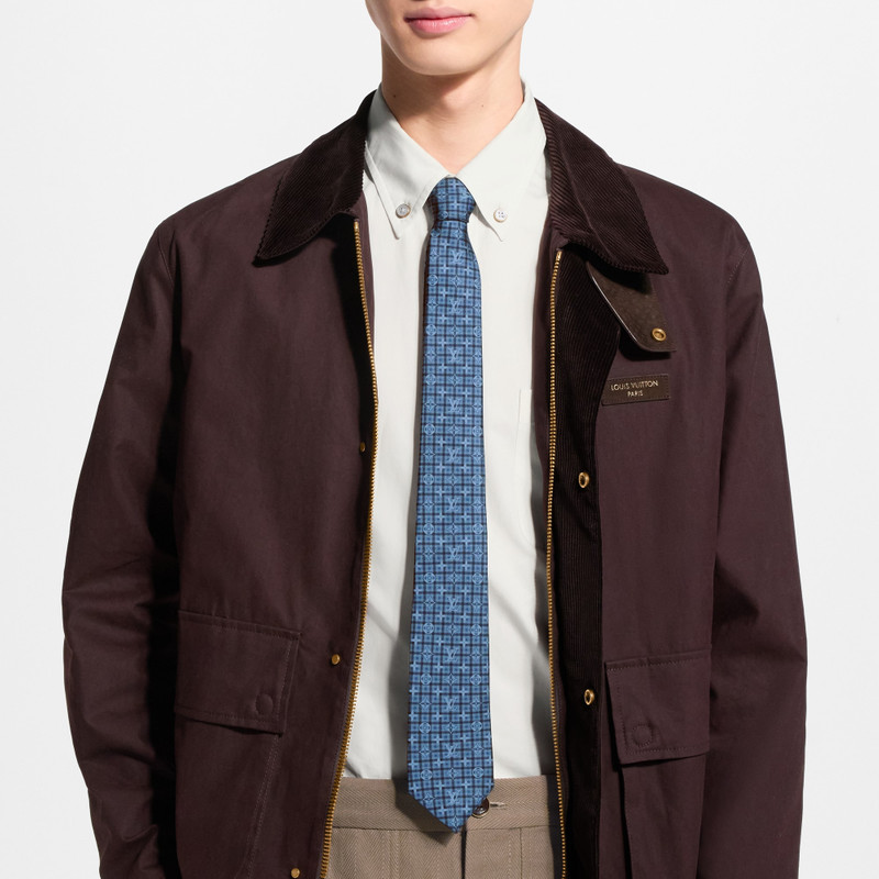 Monogram Windowpane Tie 6