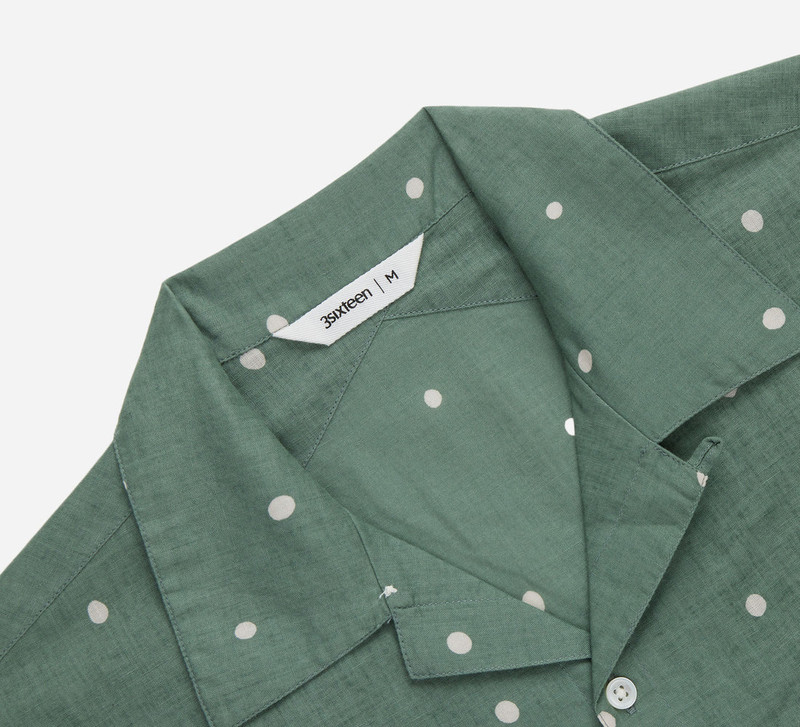 Vacation Shirt - Sage Polka Dot 3