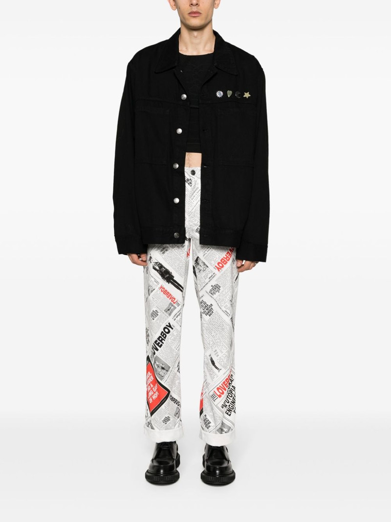 CHARLES JEFFREY LOVERBOY stud-detail denim jacket outlook