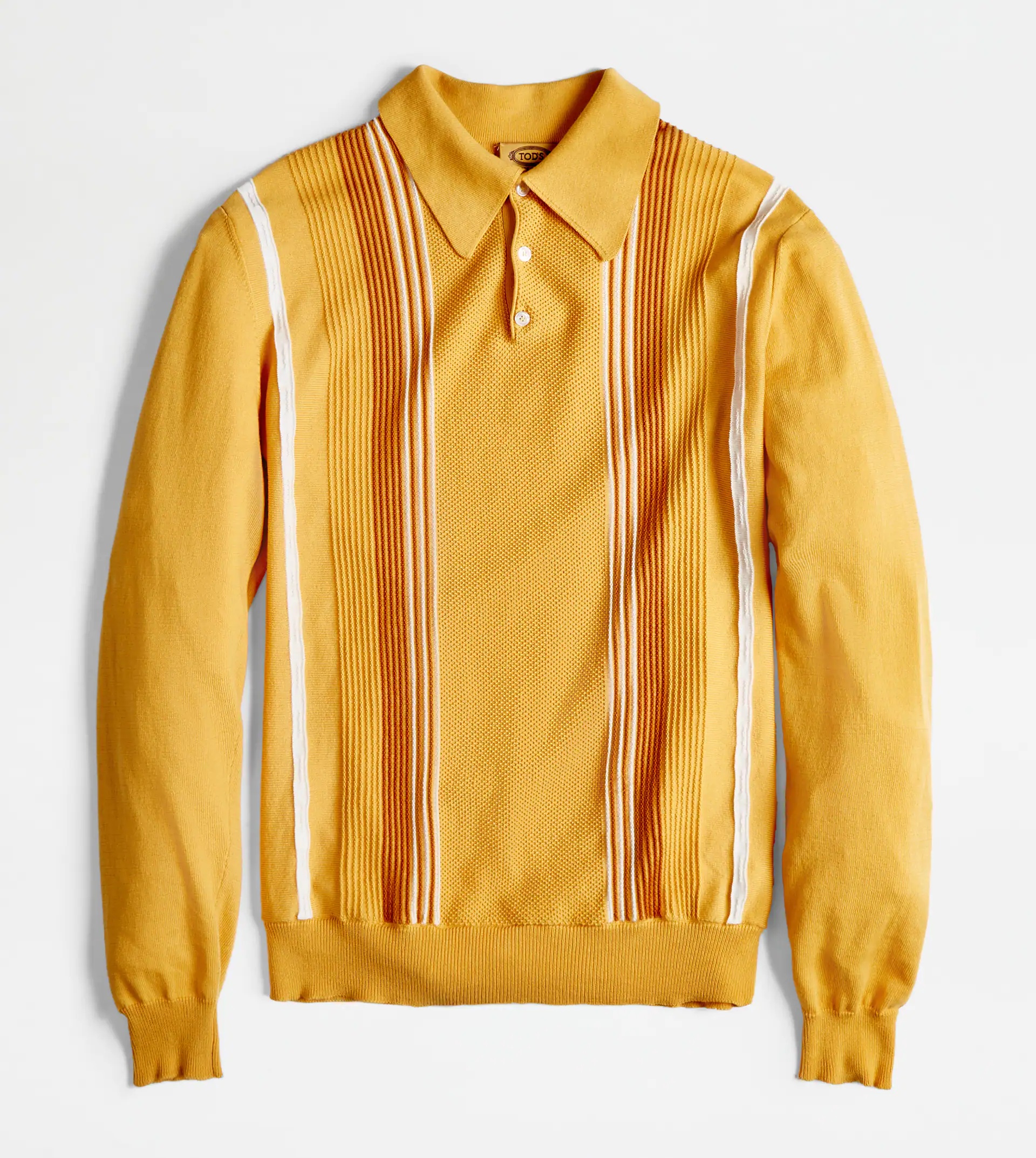 POLO SHIRT IN COTTON KNIT - YELLOW - 1