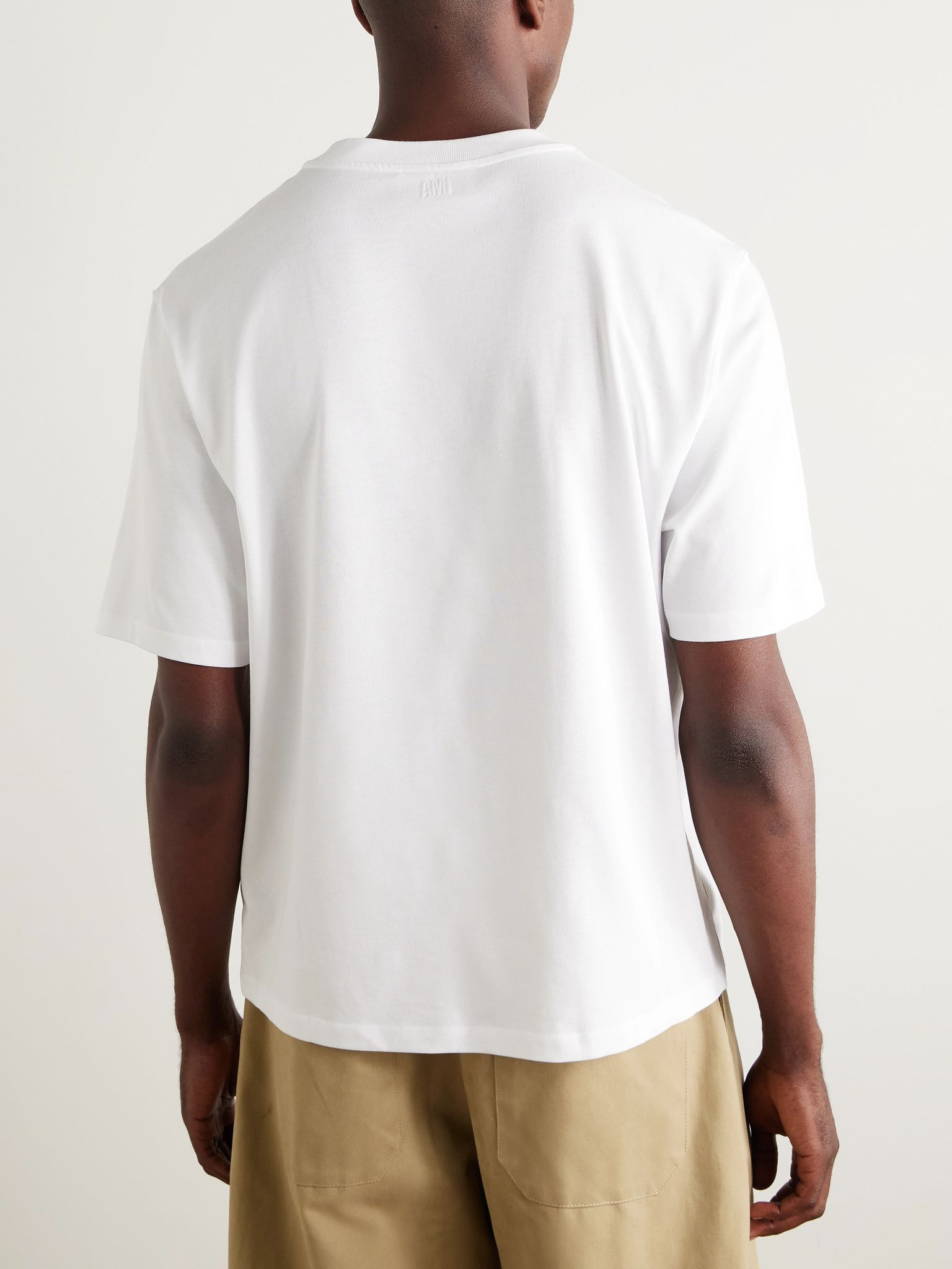 Logo-Embroidered Organic Cotton-Jersey T-Shirt White - 4