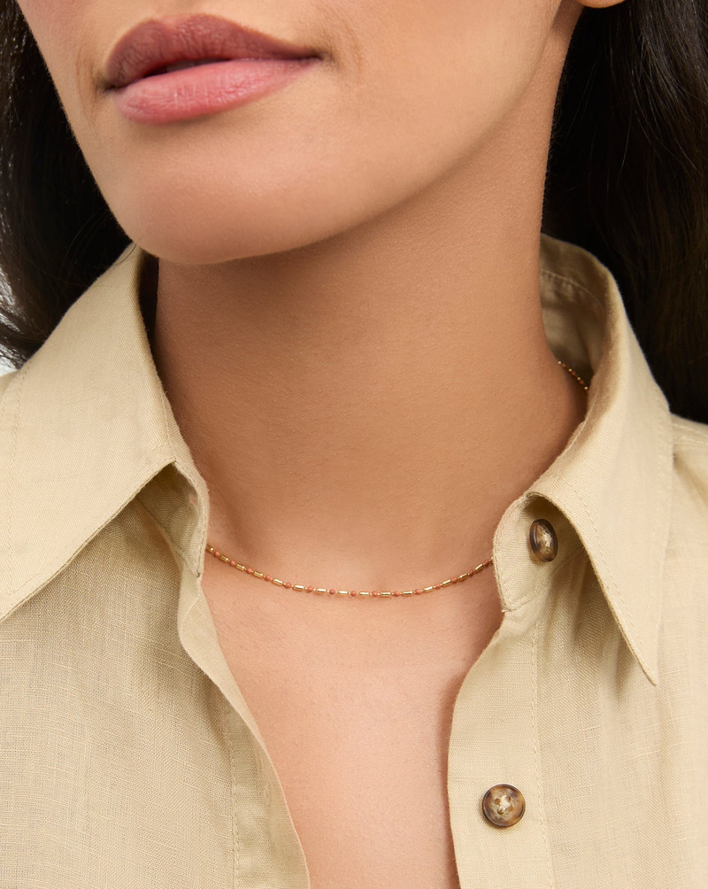 VERONICA BEARD ENAMEL BEAD CHAIN NECKLACE outlook