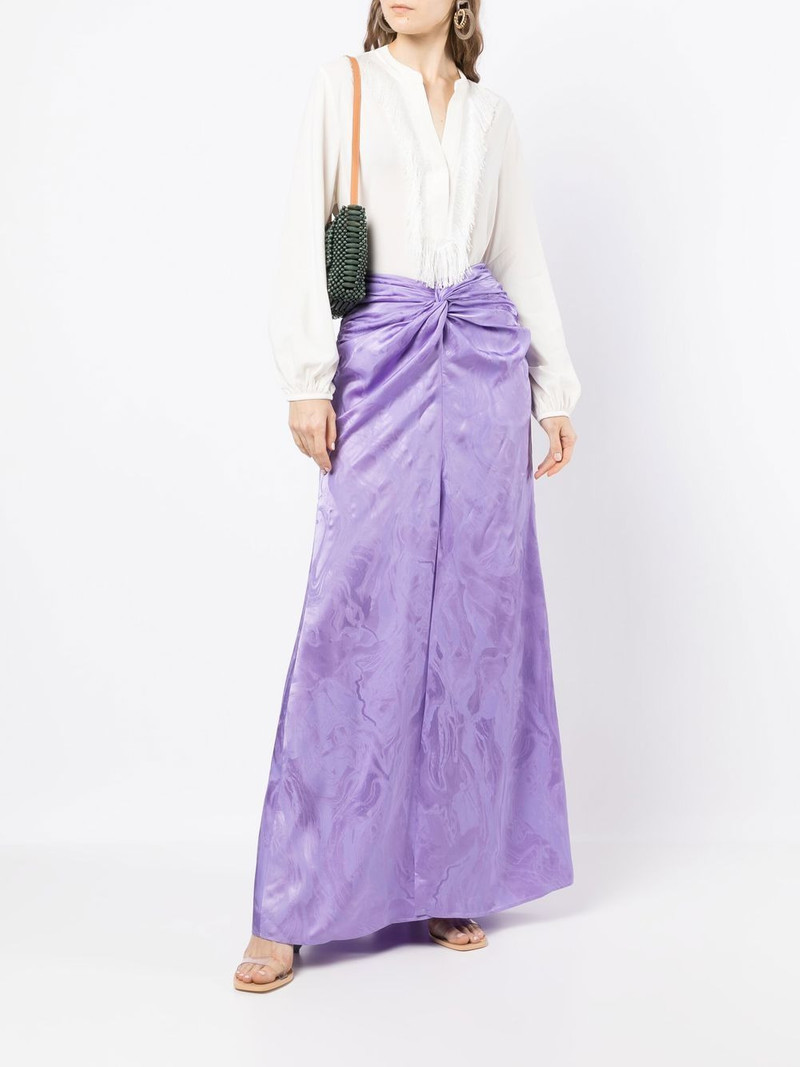 SILVIA TCHERASSI frayed-edge V-neck blouse outlook