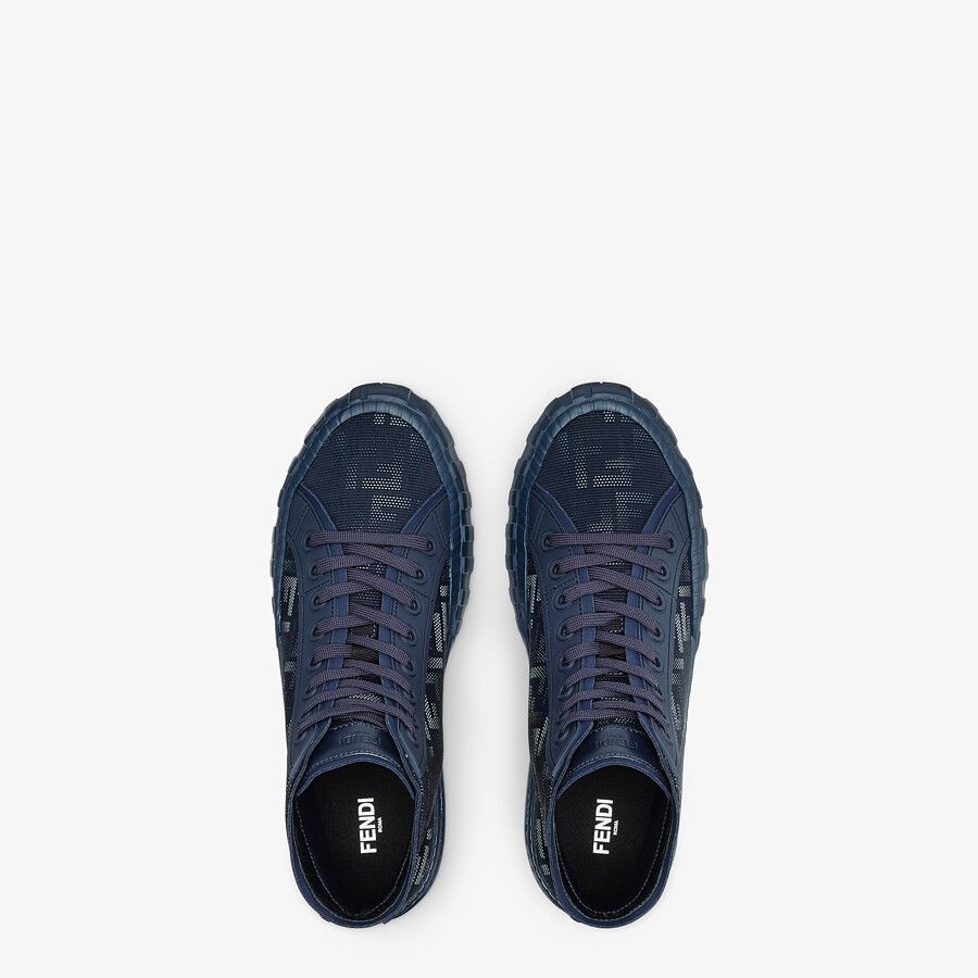 Blue fabric high-tops - 4