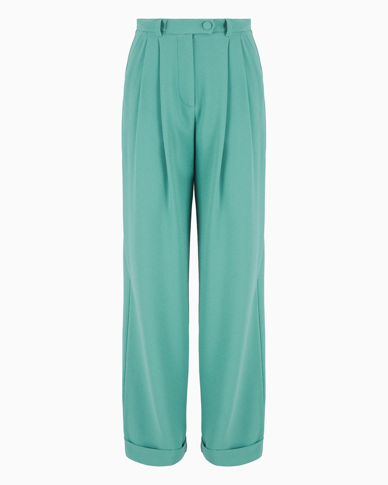 Sablé stretch fabric trousers with pleats 1