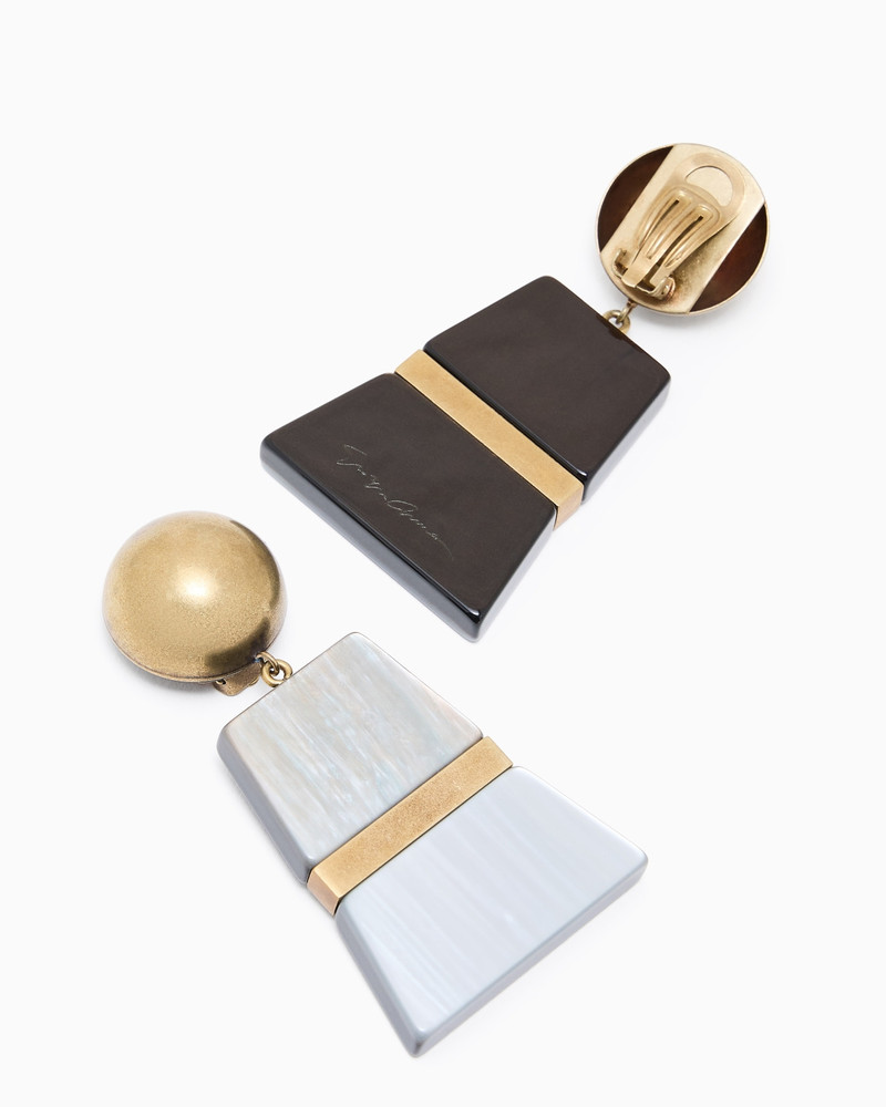 GIORGIO ARMANI METAL AND RESIN CLIP-ON EARRINGS outlook