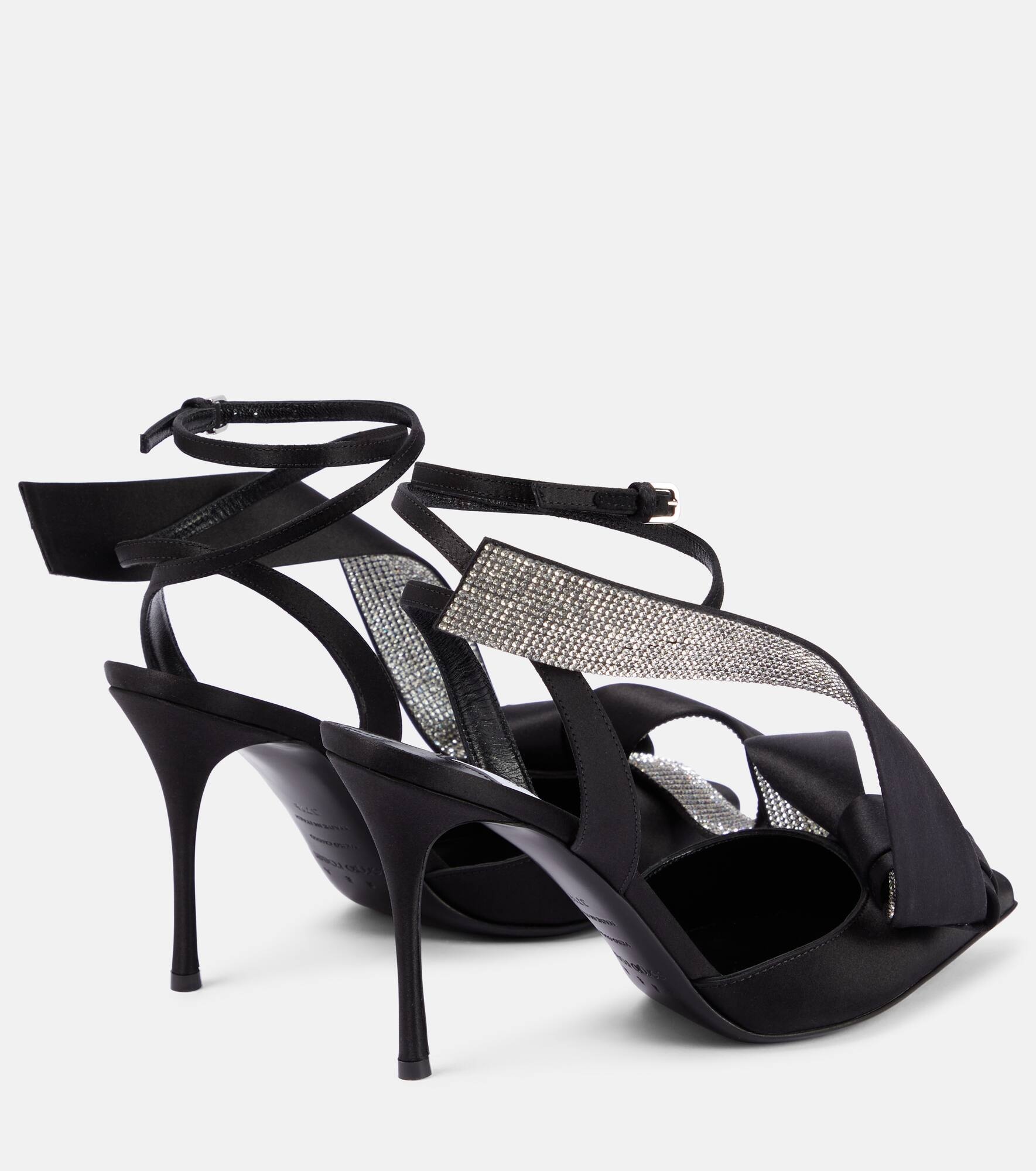 X Sergio Rossi embellished satin slingback pumps - 3