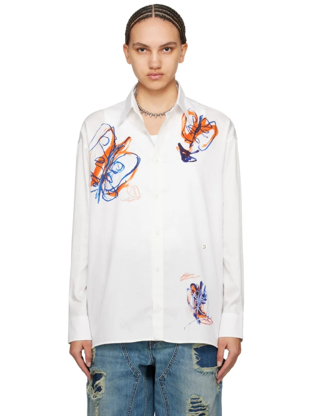 White Julian Farade Edition Illusion Shirt - 1