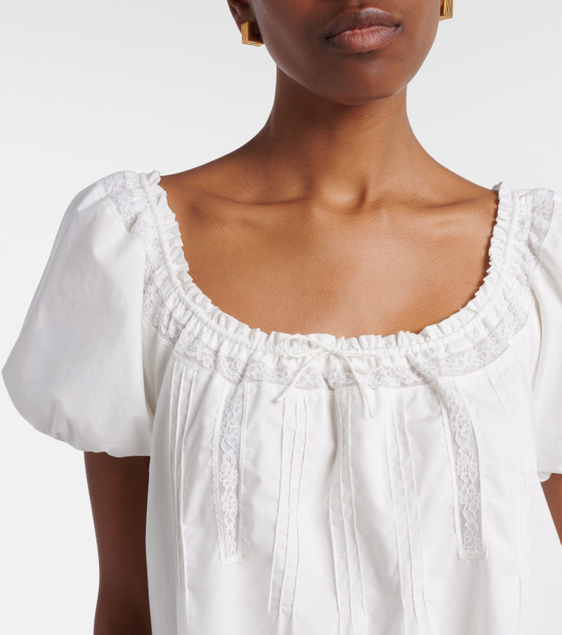 Galle lace-trimmed cotton minidress 4